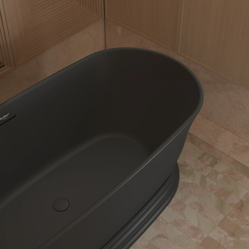 67" Standing Acrylic Soaking Tub with Center Drain
