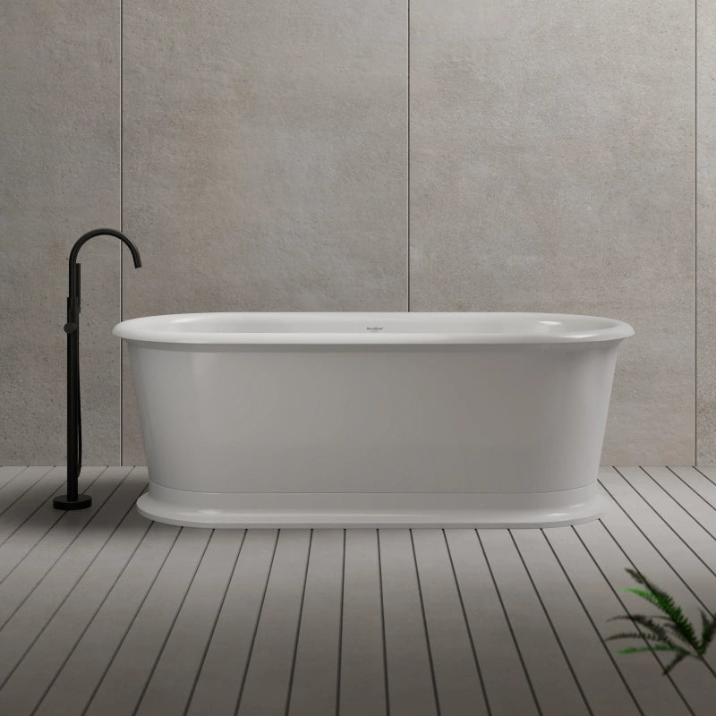 66" MonBlari Standing Acrylic Soaking Tub with Reversible Drain