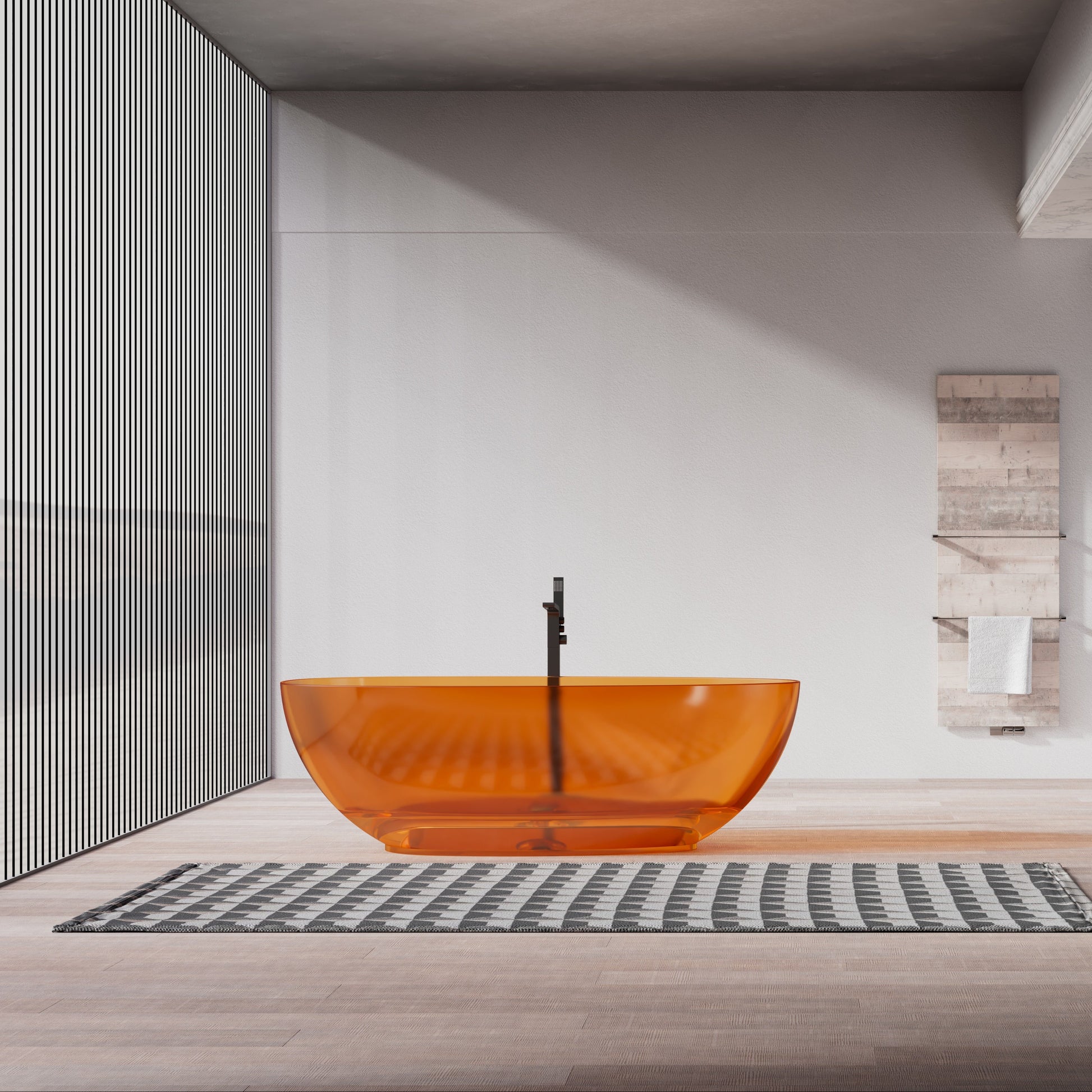 MonBlari Resin Freestanding Bathtub TW-8001T-TO-FrontView