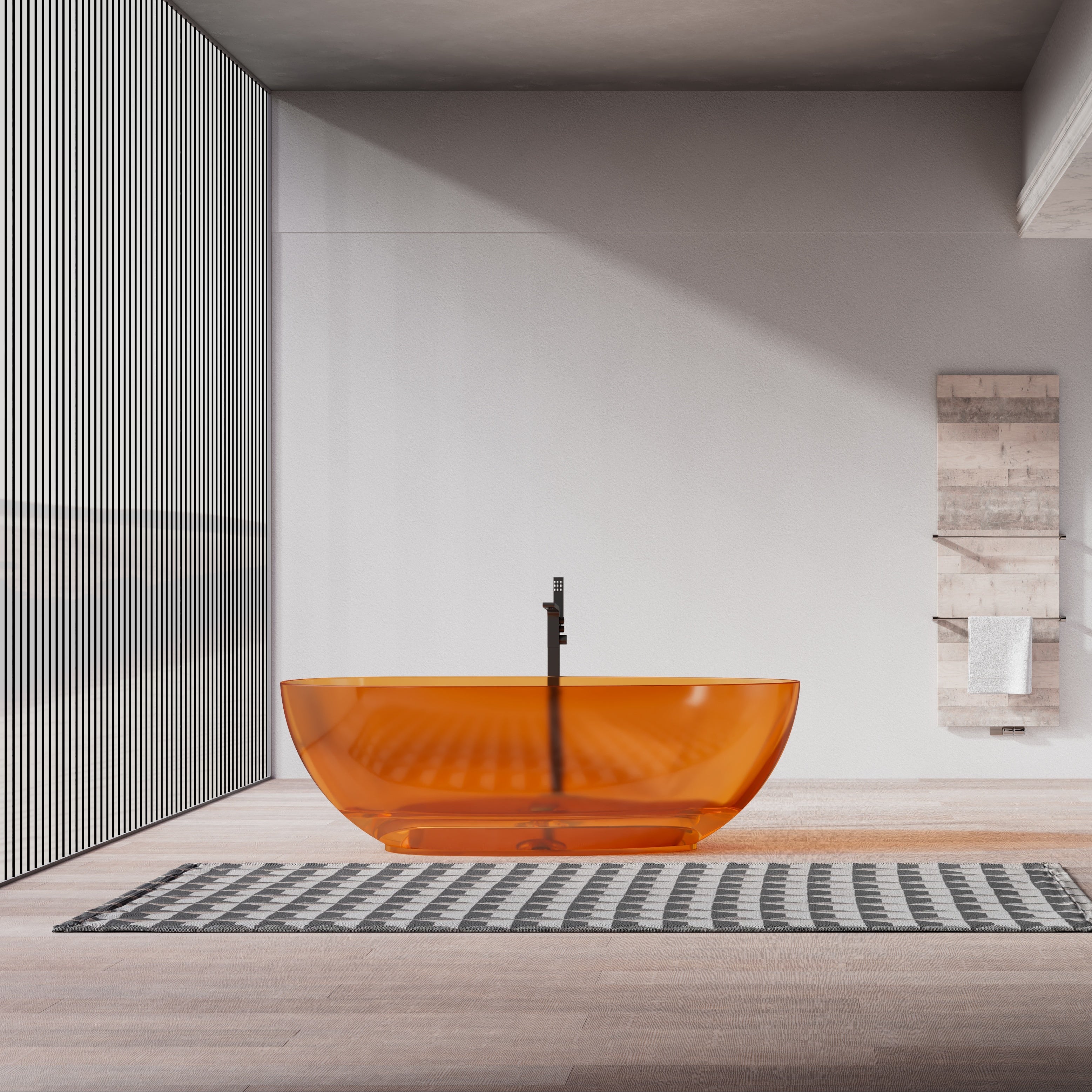 MonBlari Resin Freestanding Bathtub TW-8001T-TO-FrontView