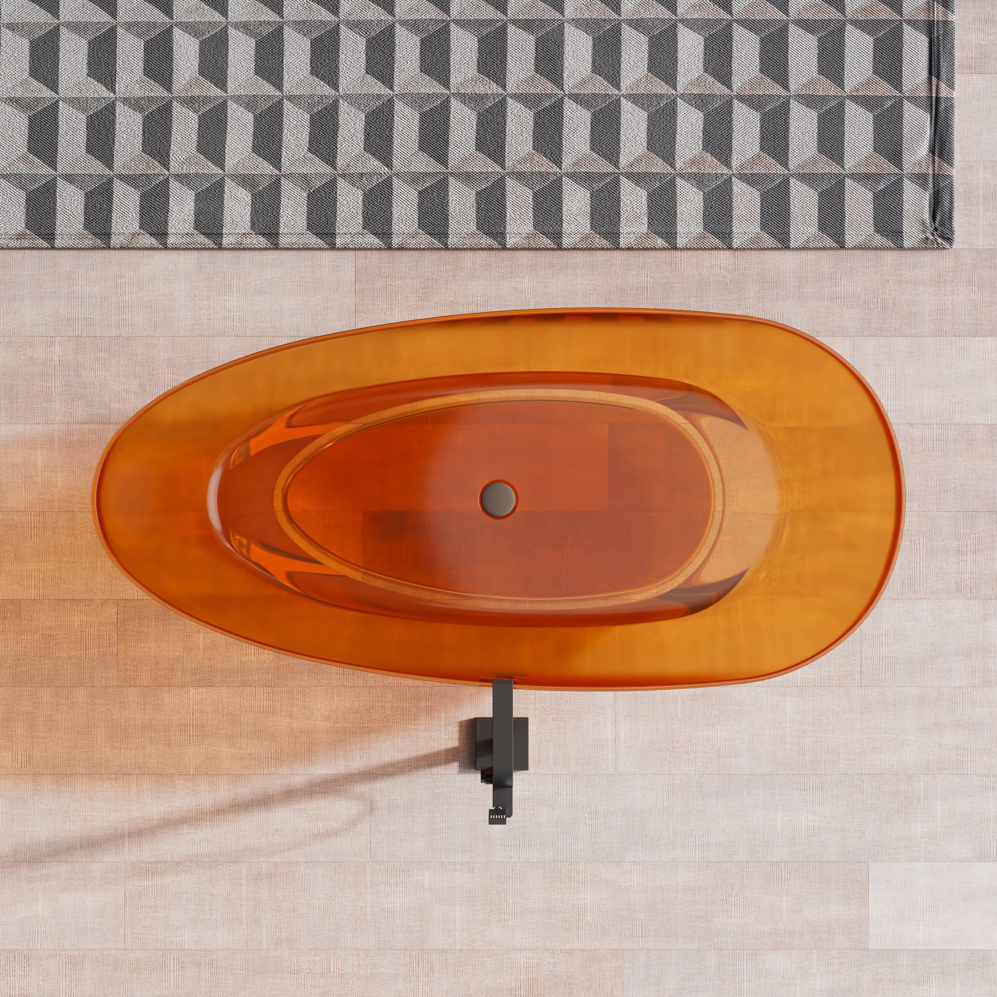 MonBlari Resin Freestanding Bathtub TW-8001T-TO-TopView