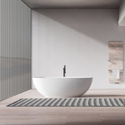 MonBlari Solid Surface Freestanding Bathtub TW-8001-MW-FrontView