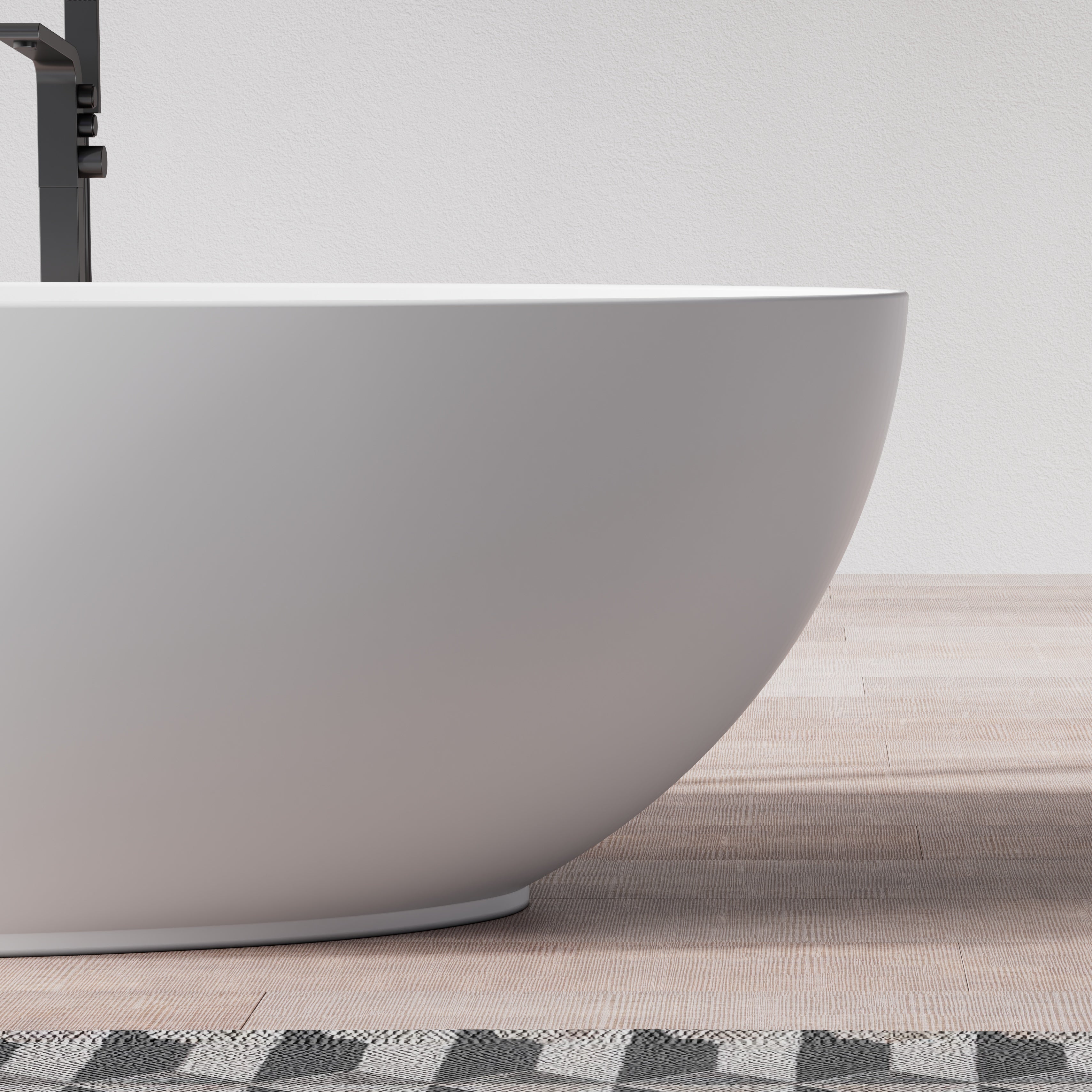 MonBlari Solid Surface Freestanding Bathtub TW-8001-MW-FrontCloseUp