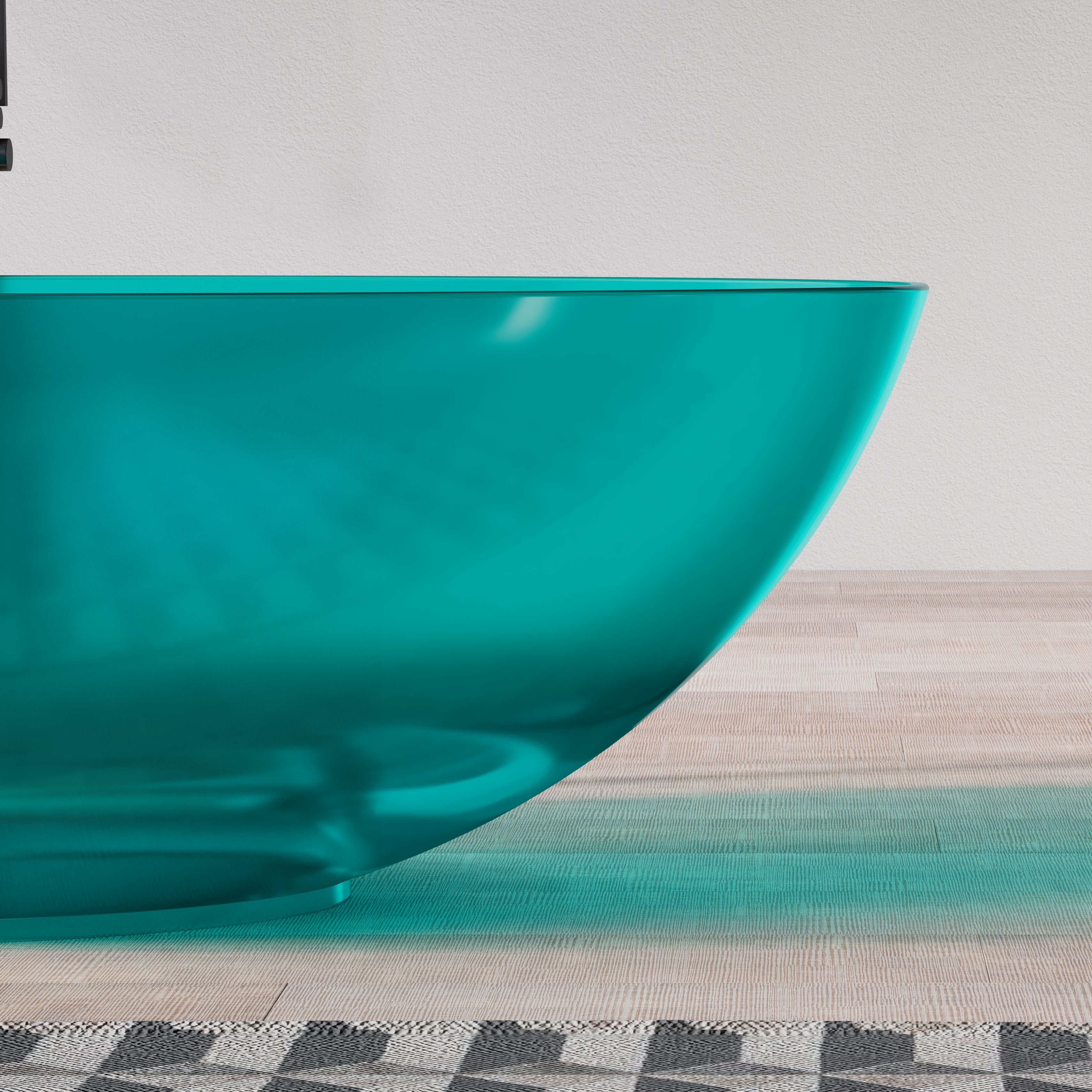 MonBlari Resin Freestanding Bathtub TW-8003T-TB-FrontCloseUp
