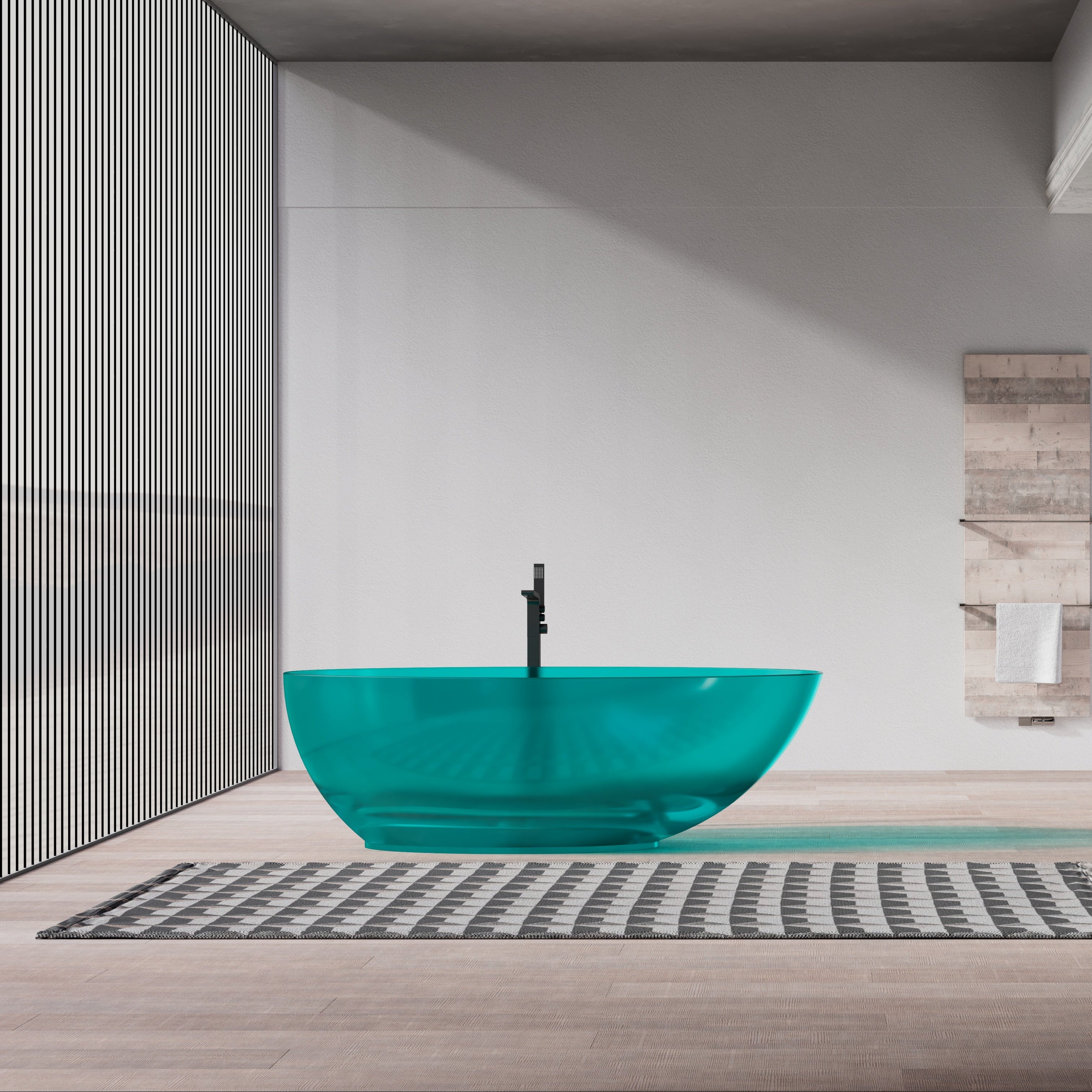 MonBlari Resin Freestanding Bathtub TW-8003T-TB-FrontView