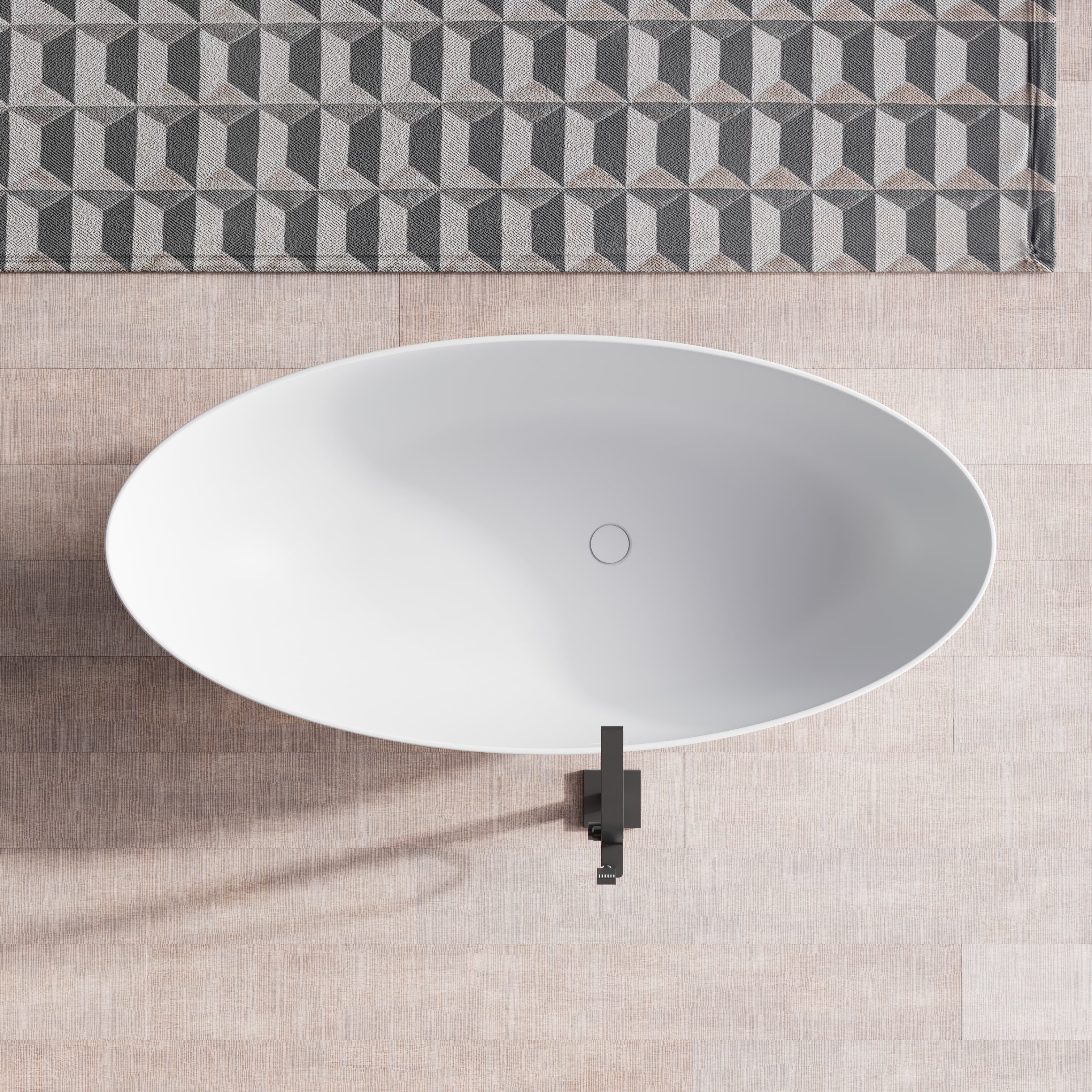 MonBlari Solid Surface Freestanding Bathtub TW-8003-MW-TopView