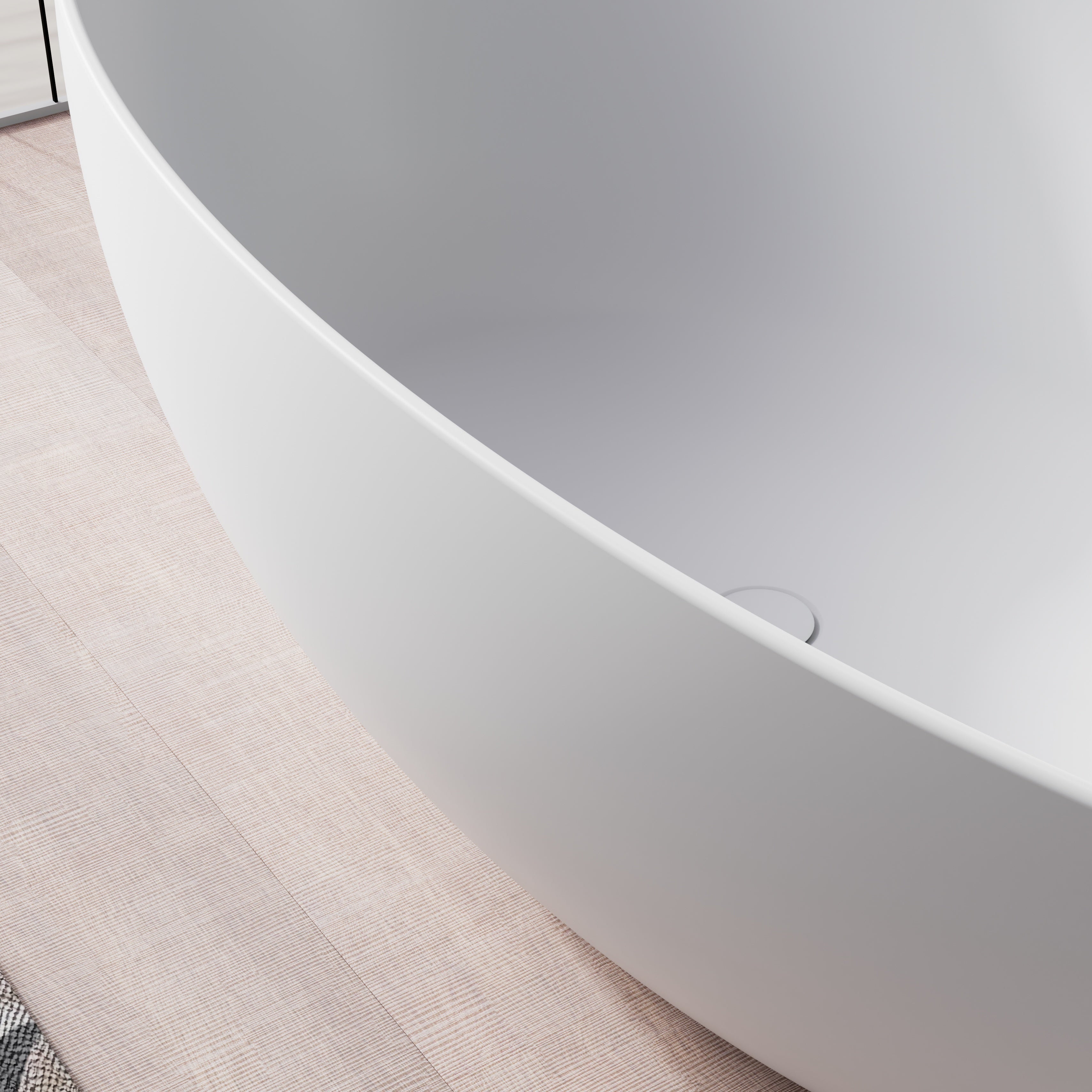 MonBlari Solid Surface Freestanding Bathtub TW-8003-MW-CloseUp