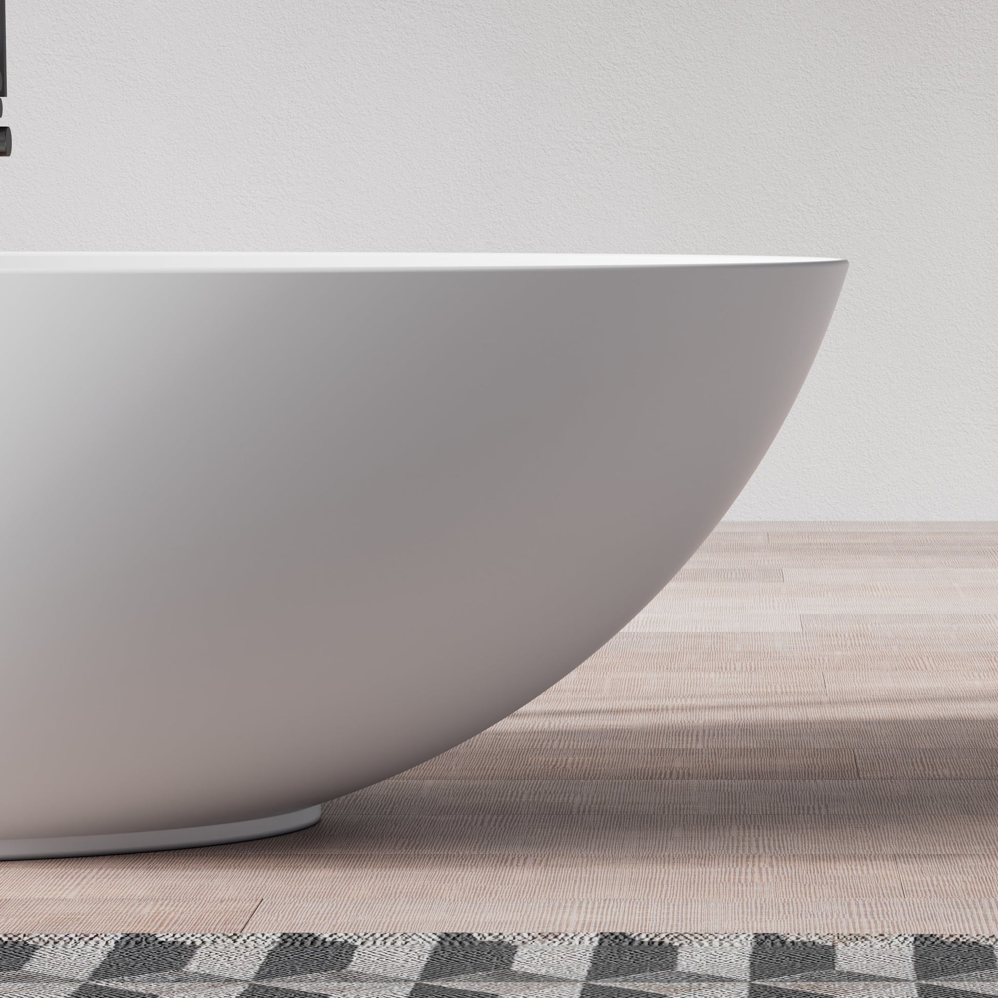 MonBlari Solid Surface Freestanding Bathtub TW-8003-MW-FrontCloseUp