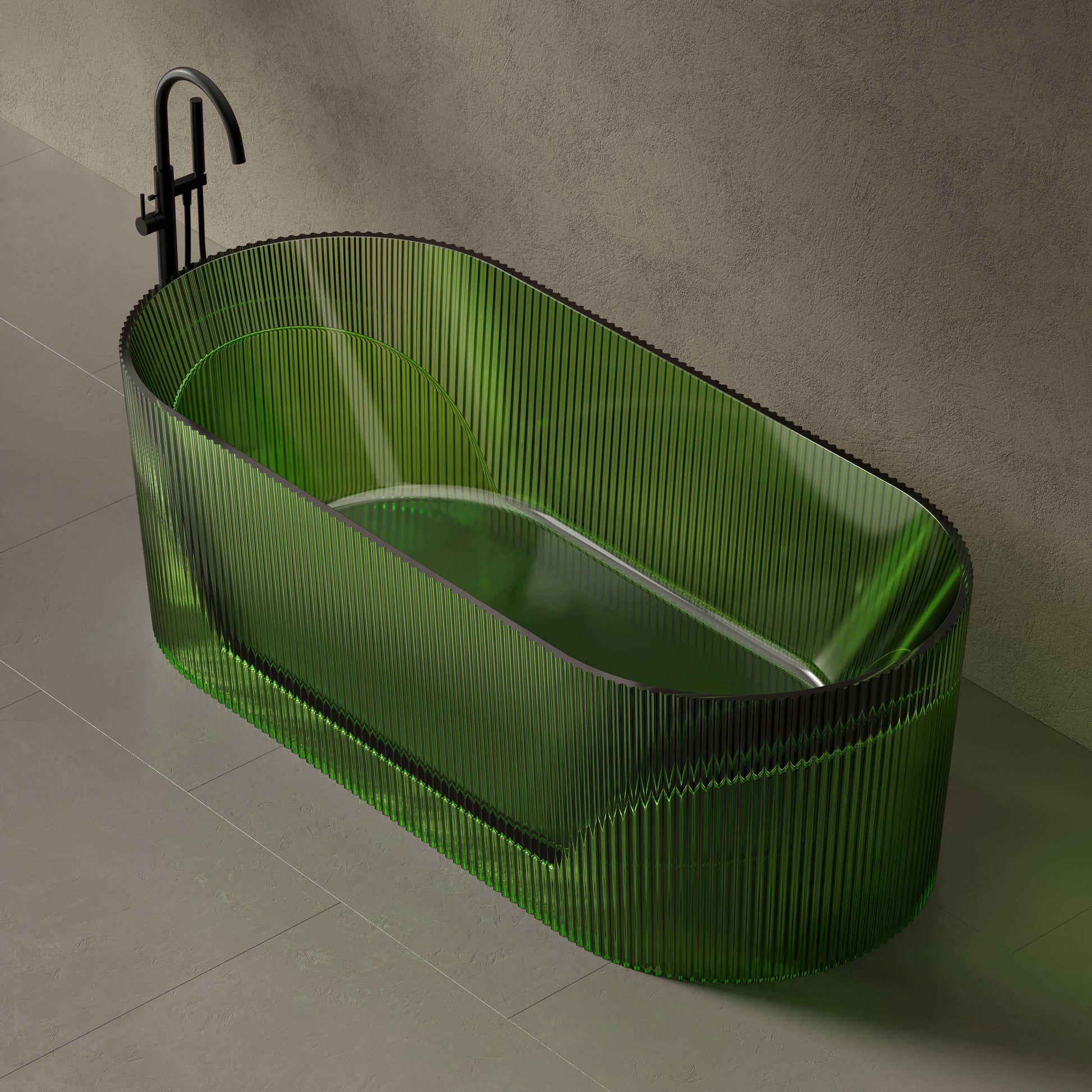 66.9 Inch MonBlari Resin Freestanding Bathtub TW-8301T-SideTop