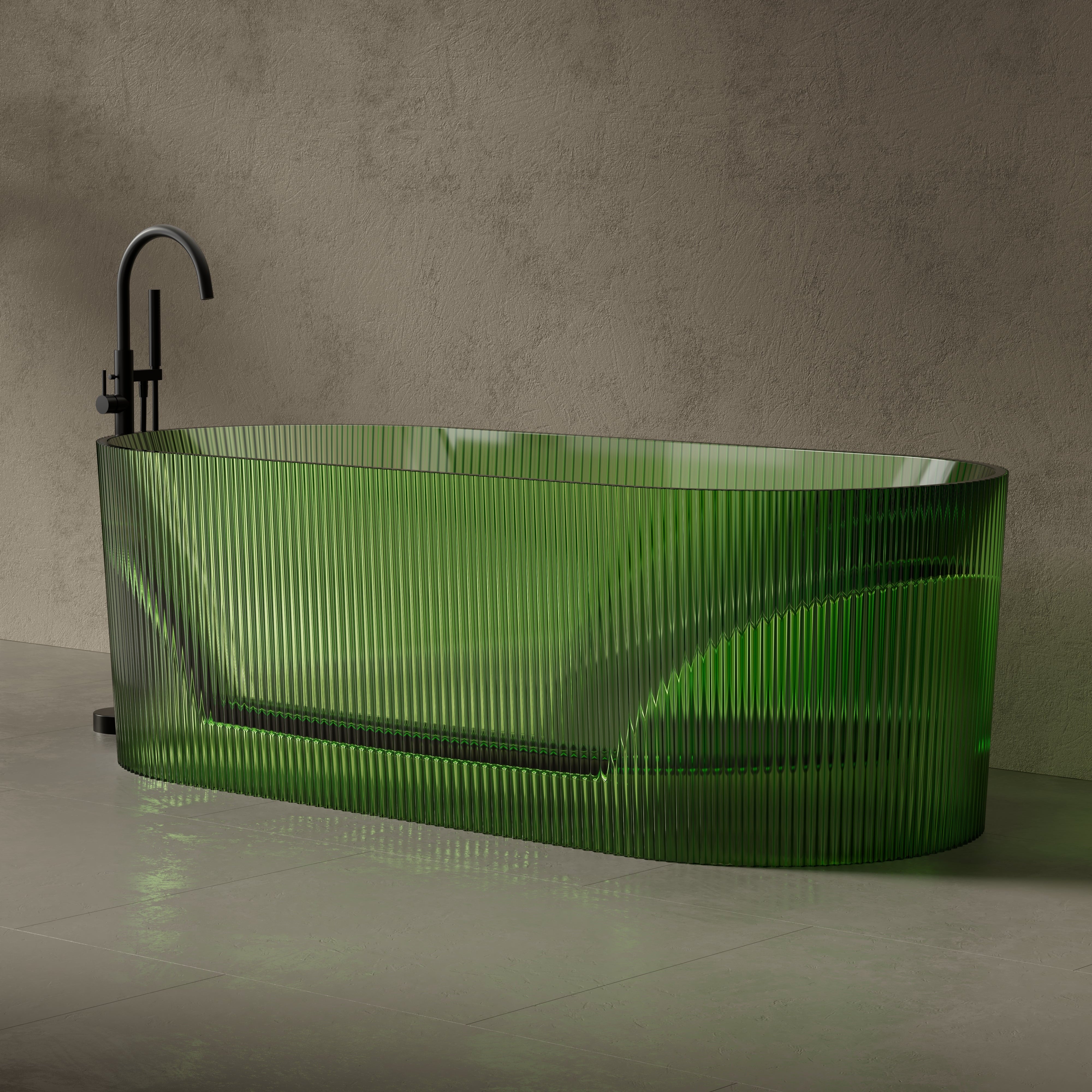 66.9 Inch MonBlari Resin Freestanding Bathtub TW-8301T-SideView