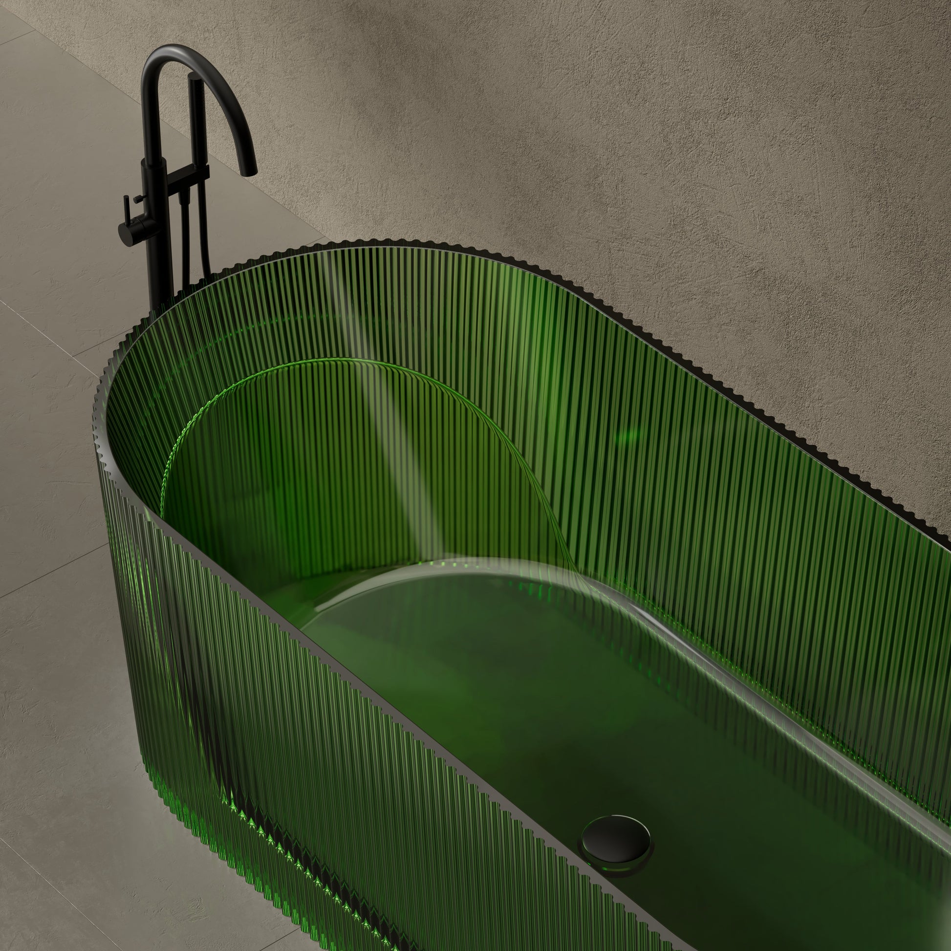 66.9 Inch MonBlari Resin Freestanding Bathtub TW-8301T-TopCloseUp