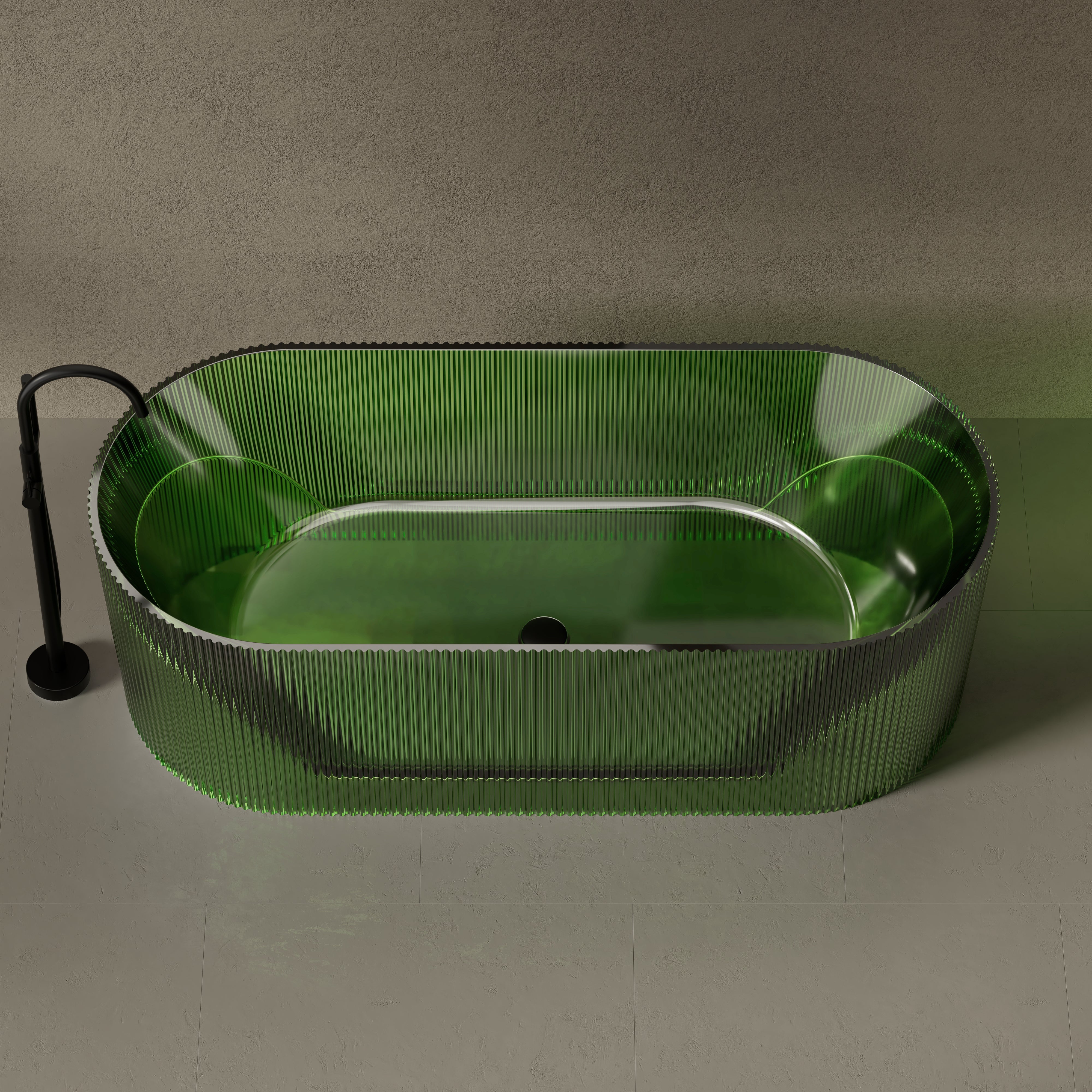 66.9 Inch MonBlari Resin Freestanding Bathtub TW-8301T-FrontTop