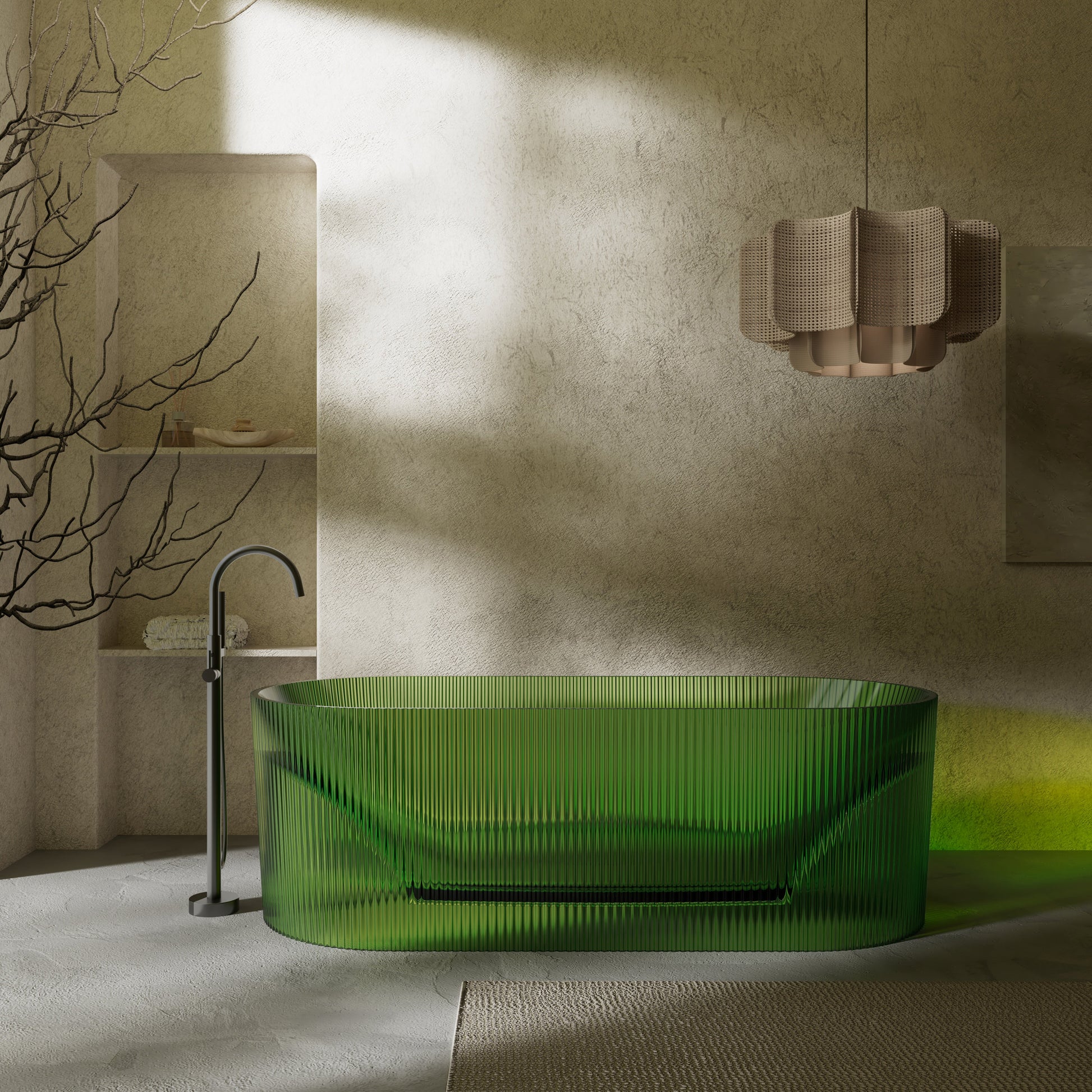 66.9 Inch MonBlari Resin Freestanding Bathtub TW-8301T-FrontView1