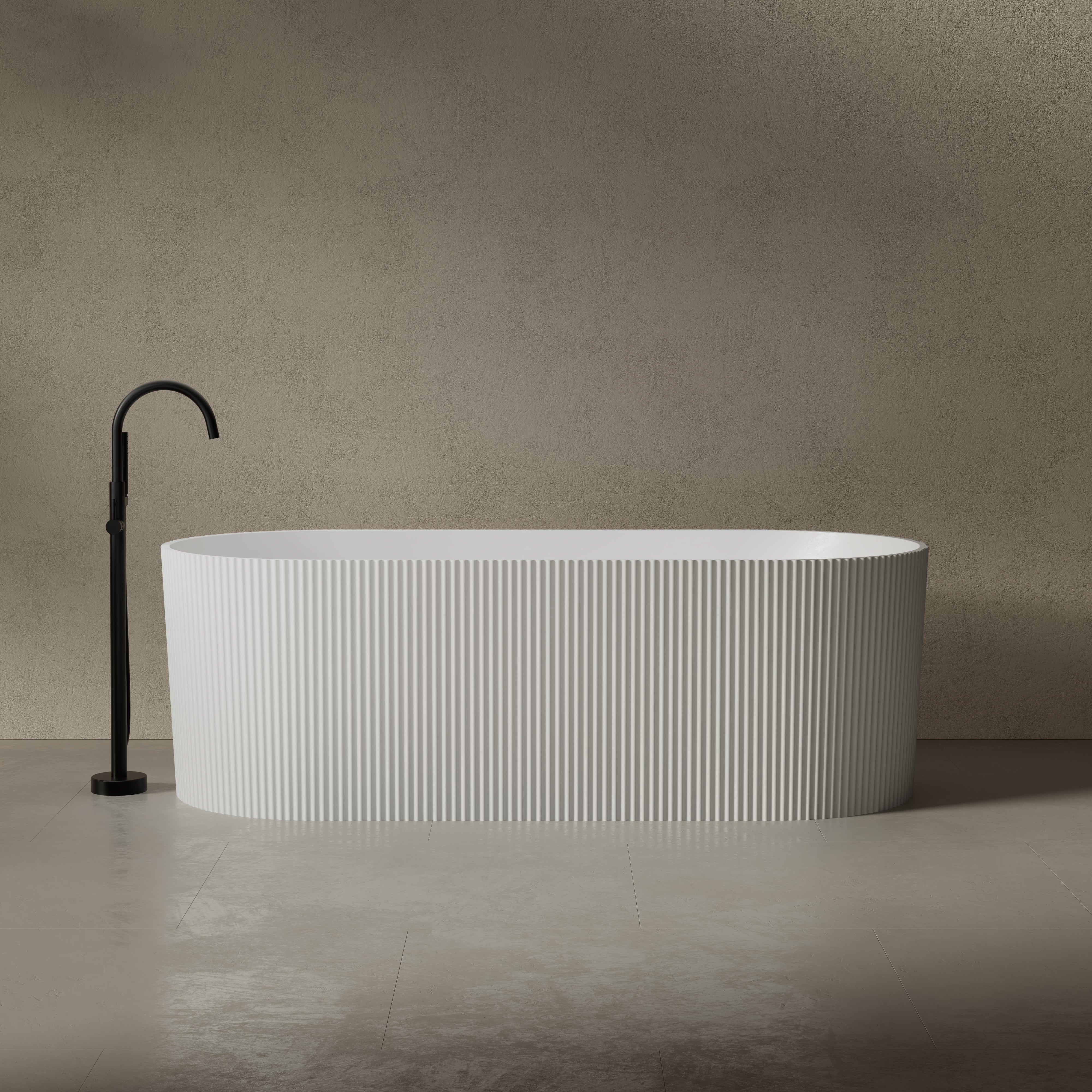 66.9 Inch MonBlari Solid Surface Freestanding Bathtub TW-8301-FrontView