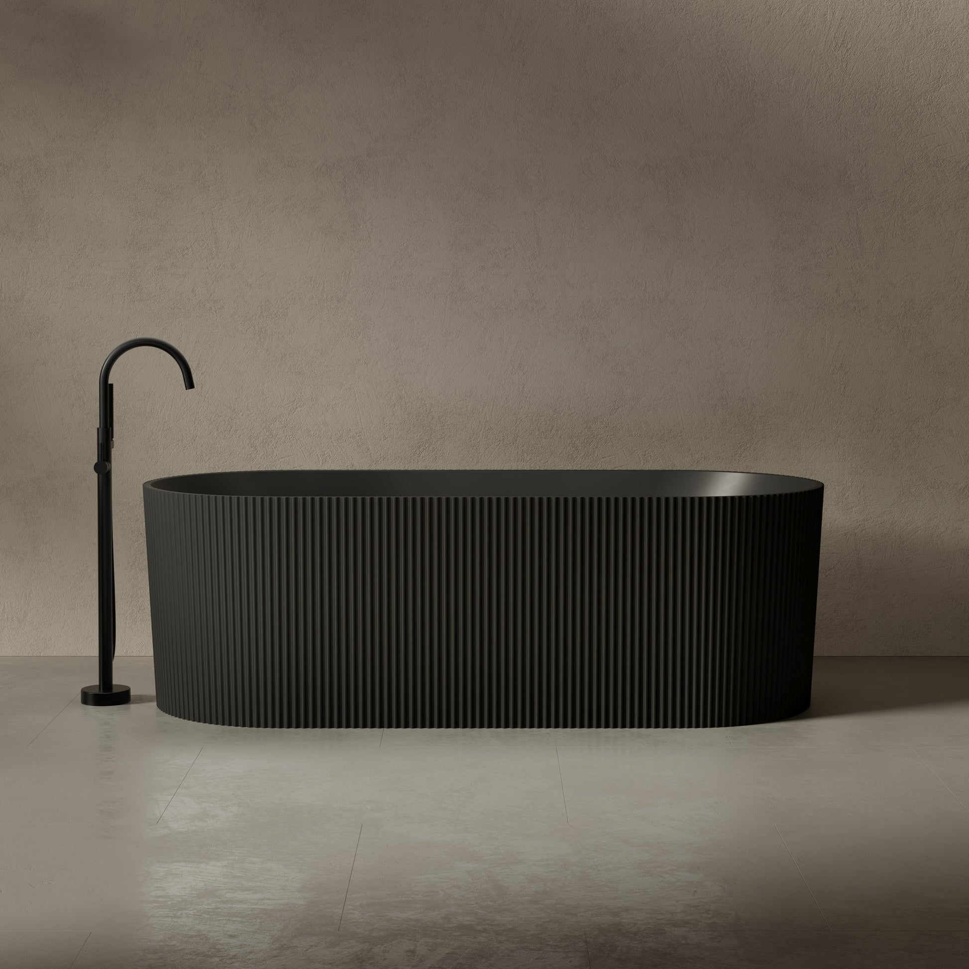 66.9 Inch MonBlari Solid Surface Freestanding Bathtub TW-8301-FrontView