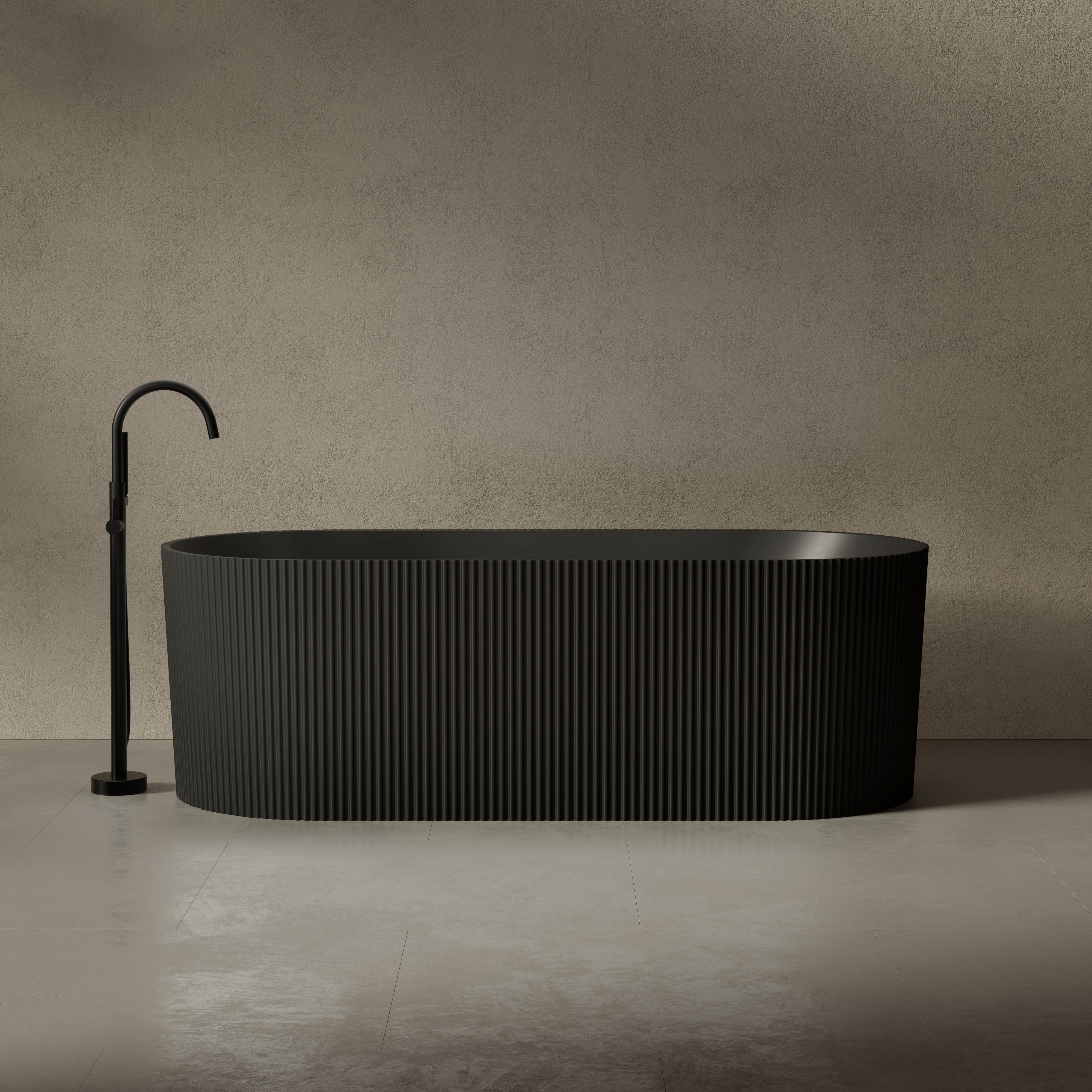 66.9 Inch MonBlari Solid Surface Freestanding Bathtub TW-8301-FrontView