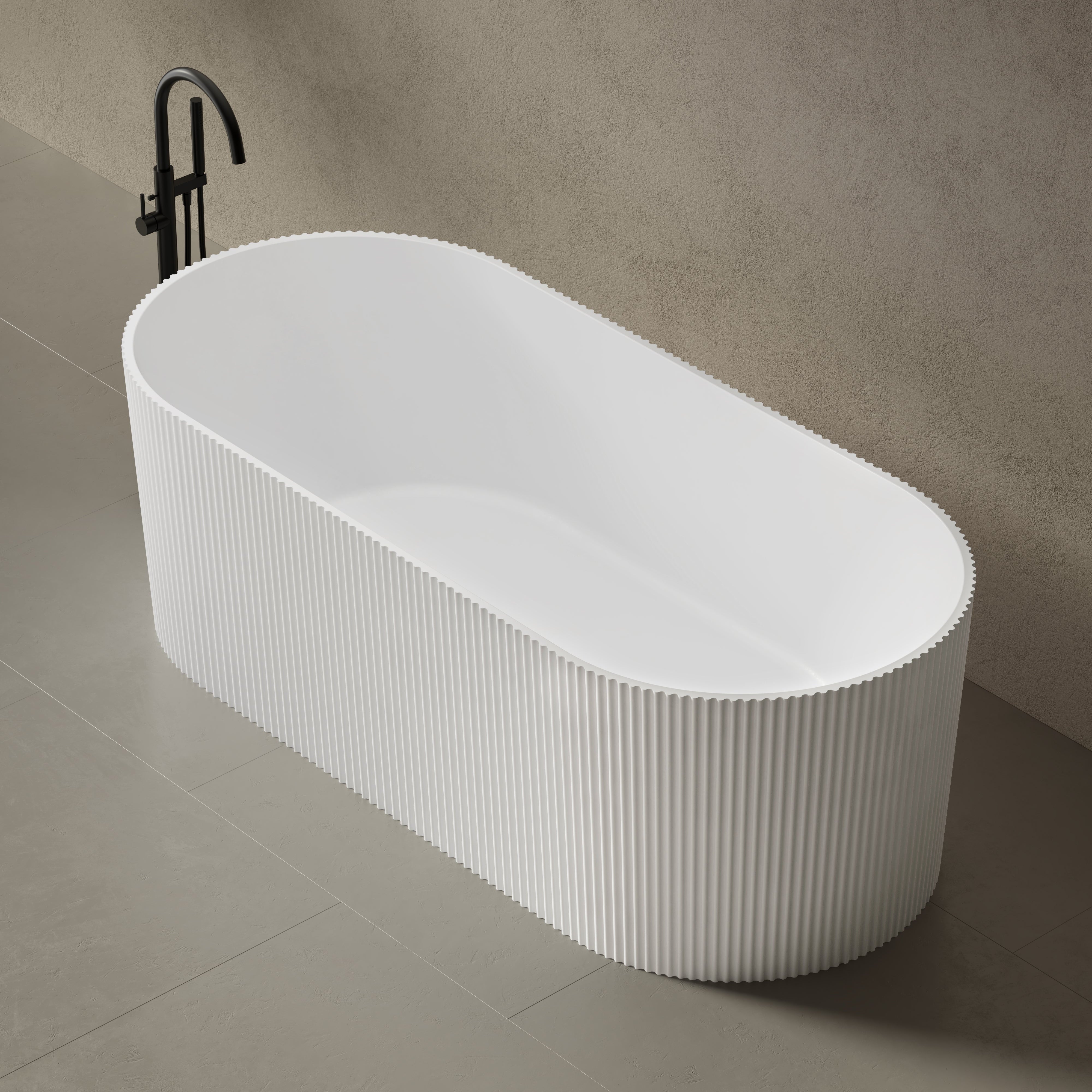 66.9 Inch MonBlari Solid Surface Freestanding Bathtub TW-8301-SideTop