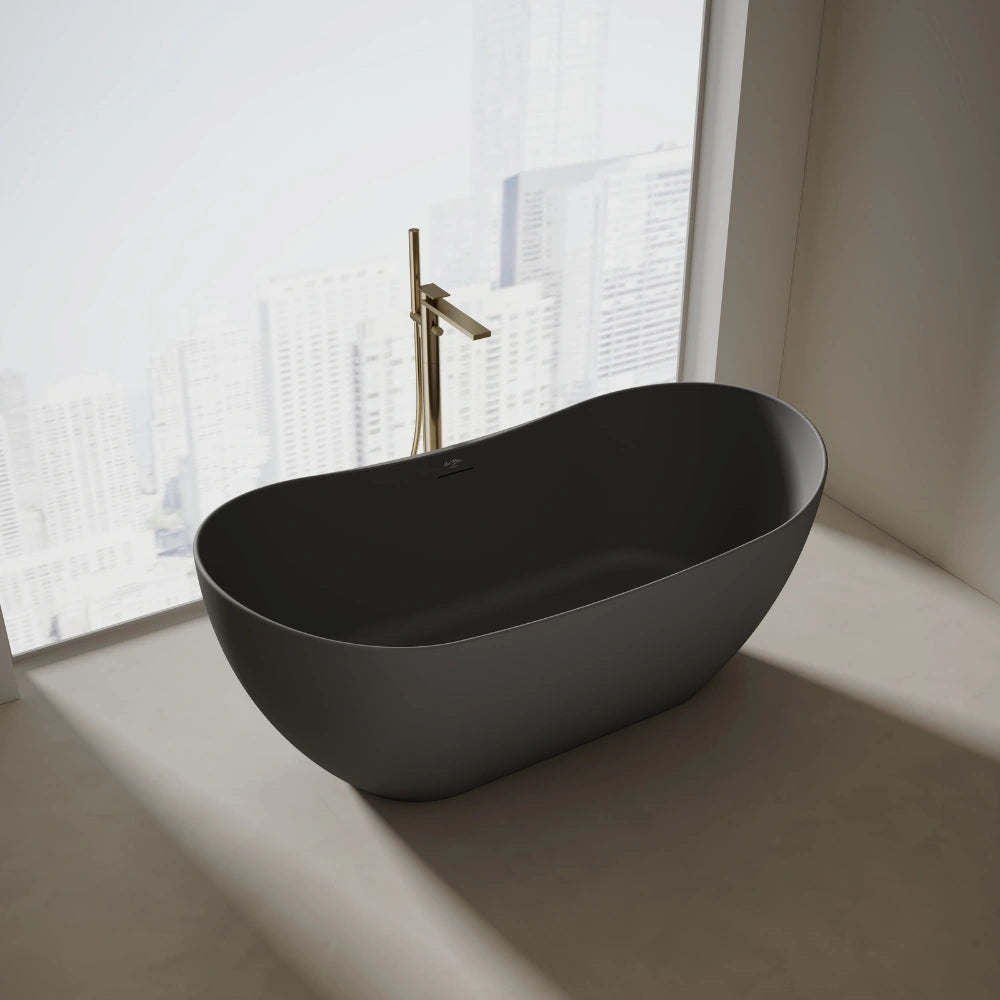 Monblari 59.1" Solid Surface tubs Surface Soaking bathtubs