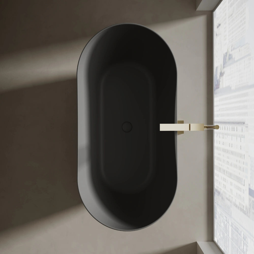 Monblari 59.1" Solid Surface tubs Surface Soaking bathtubs