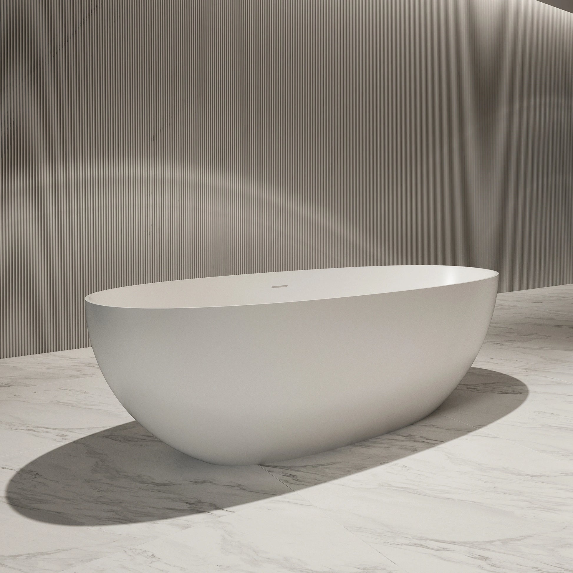 71 Inch MonBlari Solid Surface Freestanding Bathtub TW-8507-MW TW8507MW-SideView