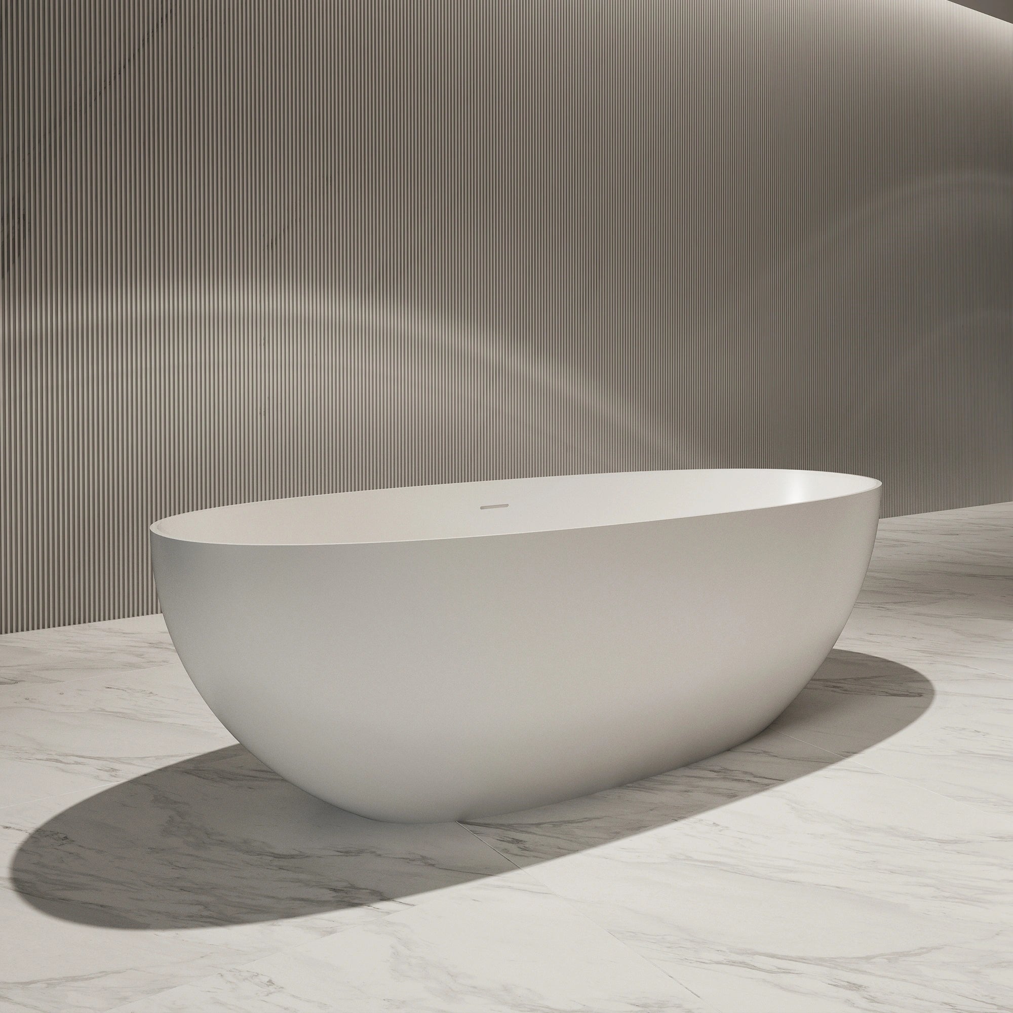 71 Inch MonBlari Solid Surface Freestanding Bathtub TW-8507-MW TW8507MW-SideView
