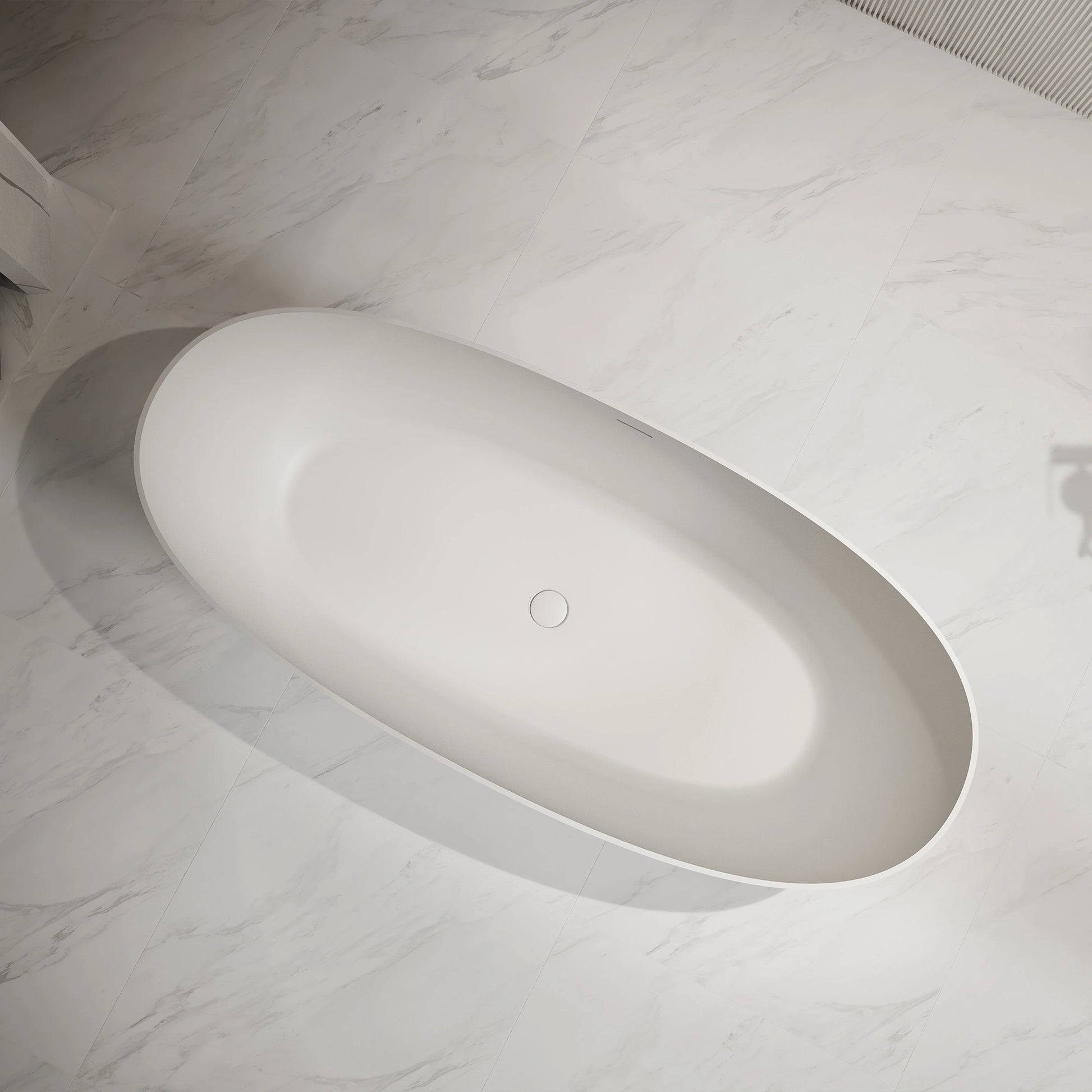 71 Inch MonBlari Solid Surface Freestanding Bathtub TW-8507-MW TW8507MW-TopView