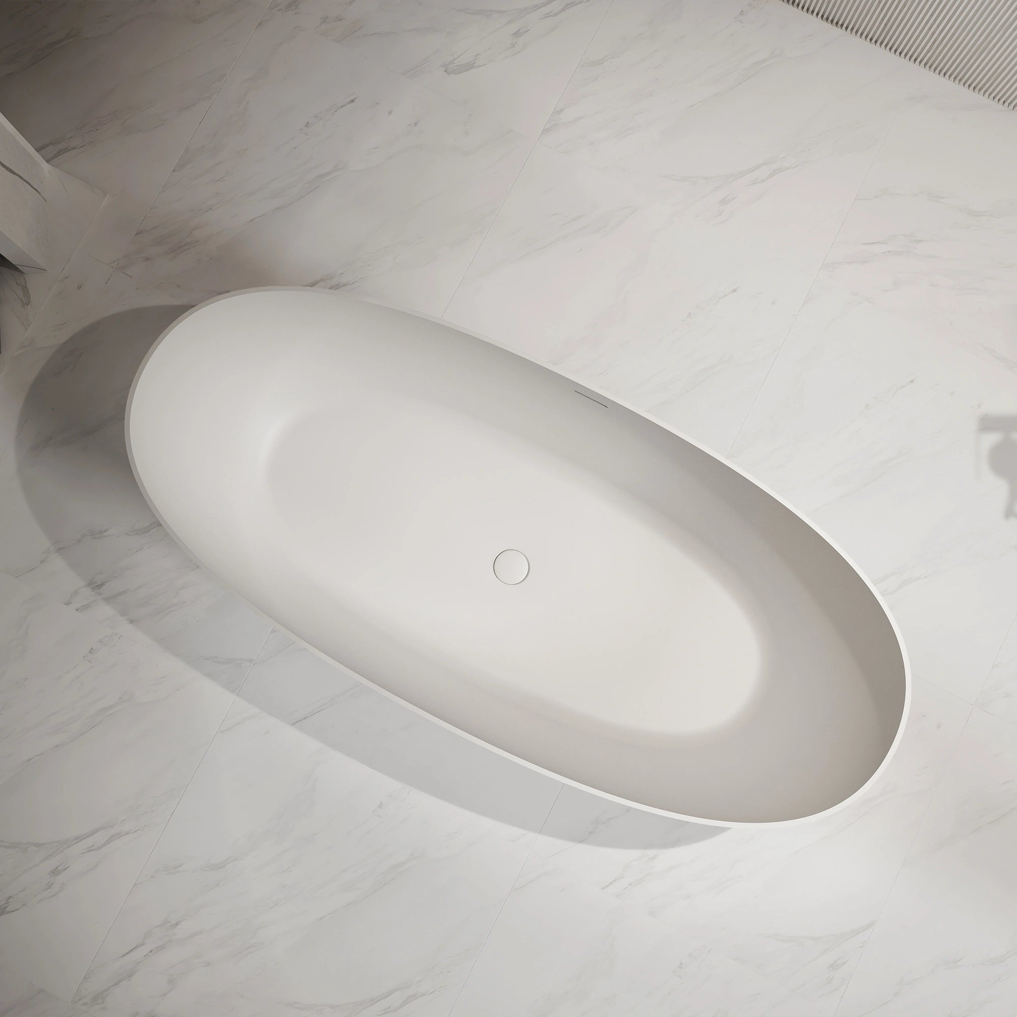 71 Inch MonBlari Solid Surface Freestanding Bathtub TW-8507-MW TW8507MW-TopView