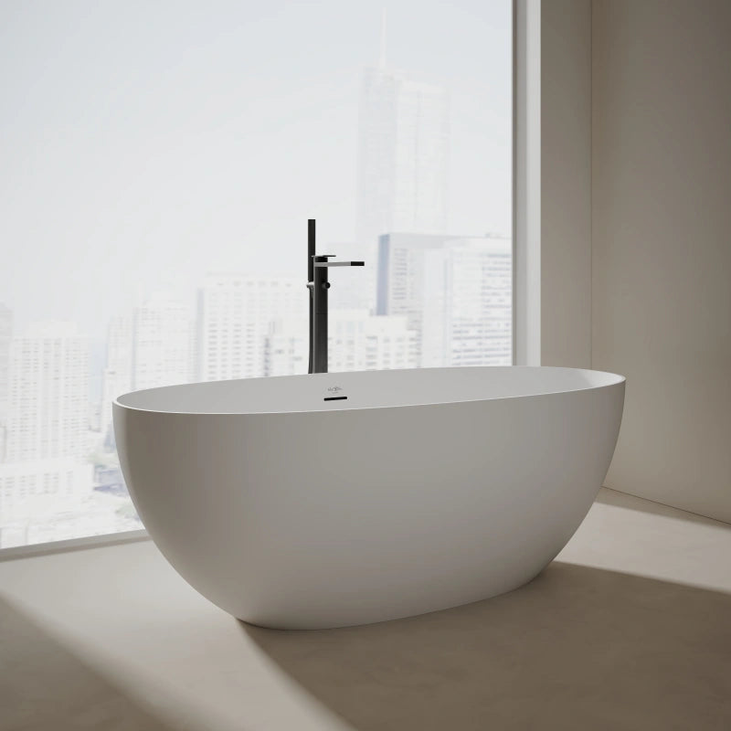 MonBlari LYRA Solid Surface Tub Freestanding Soaking Bathtub