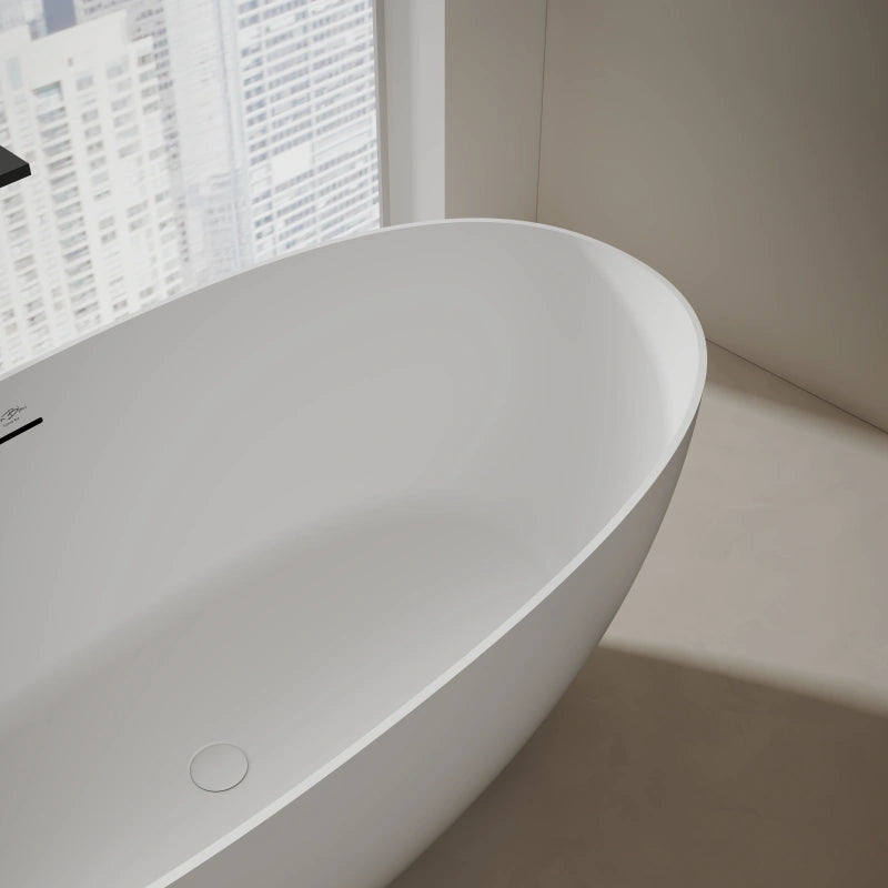 MonBlari LYRA Solid Surface Tub Freestanding Soaking Bathtub