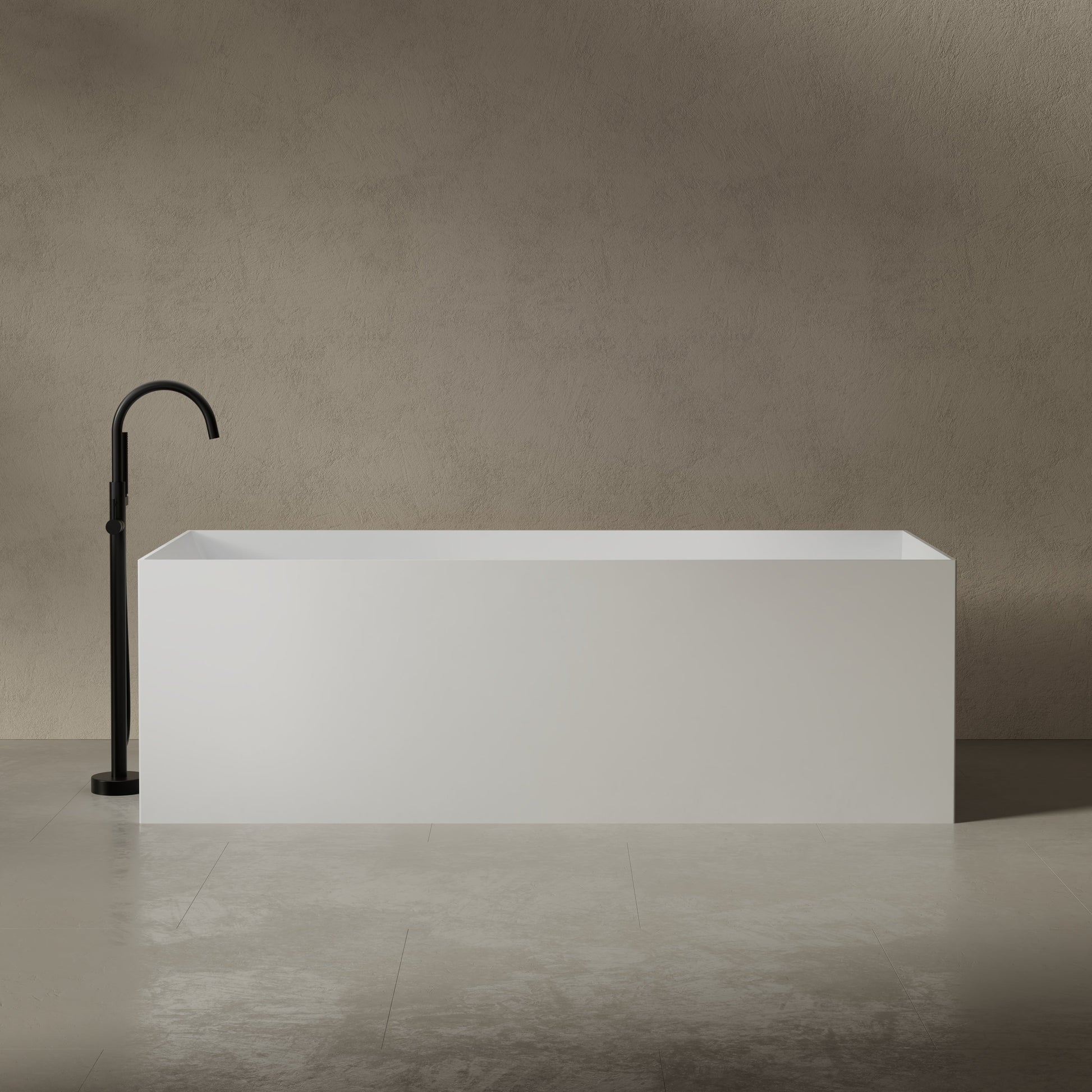 59.1 Inch MonBlari Solid Surface Freestanding Bathtub TW-8572-FrontView
