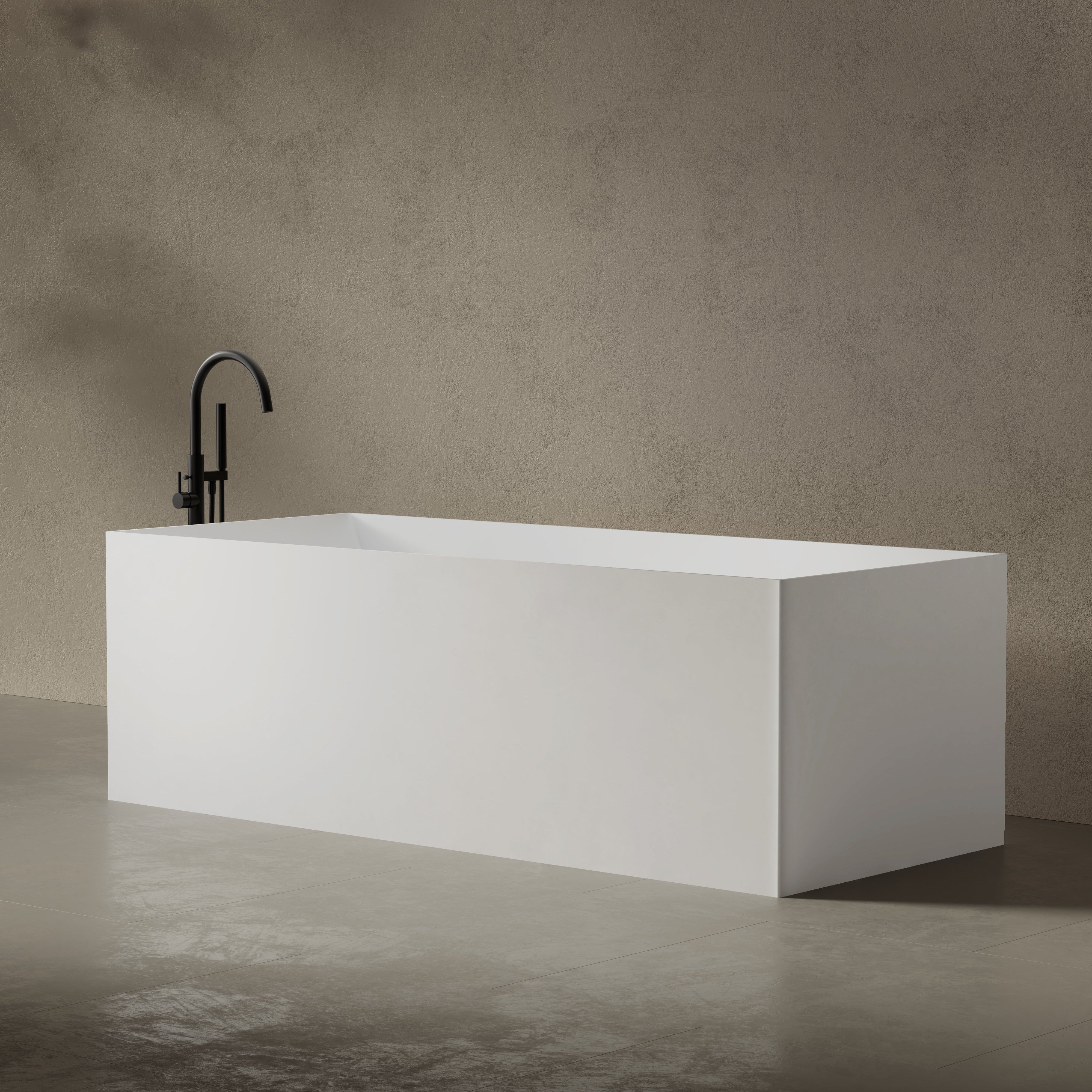 59.1 Inch MonBlari Solid Surface Freestanding Bathtub TW-8572-SideView