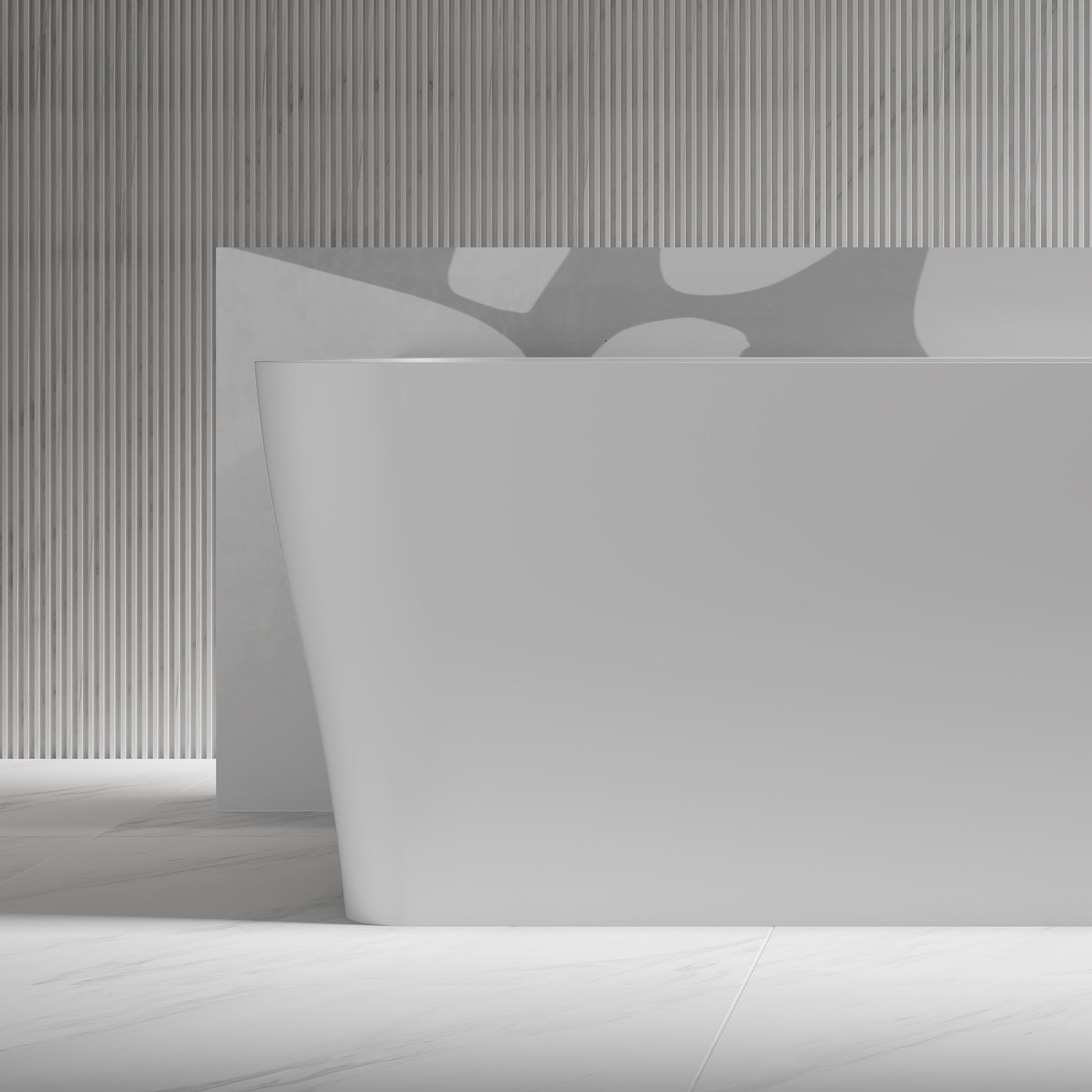 67 Inch MonBlari Solid Surface Freestanding Bathtub TW-8609-MW TW8609MW-FrontCloseUp