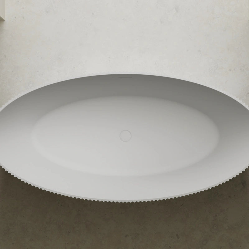 71 Inch MonBlari Hand-Applied Silver Leaf Surface Freestanding Bathtub Fluted