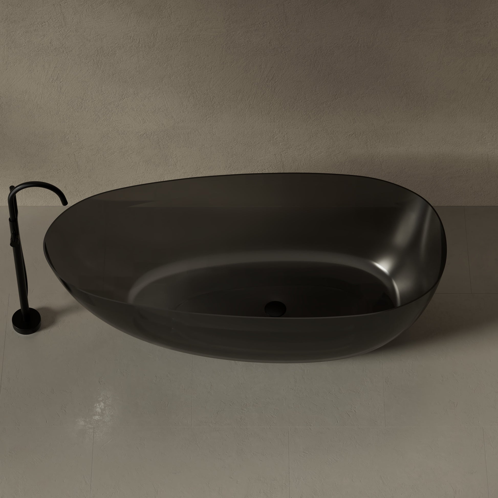 59.1 Inch MonBlari Resin Freestanding Bathtub XA-8866T-FrontTop