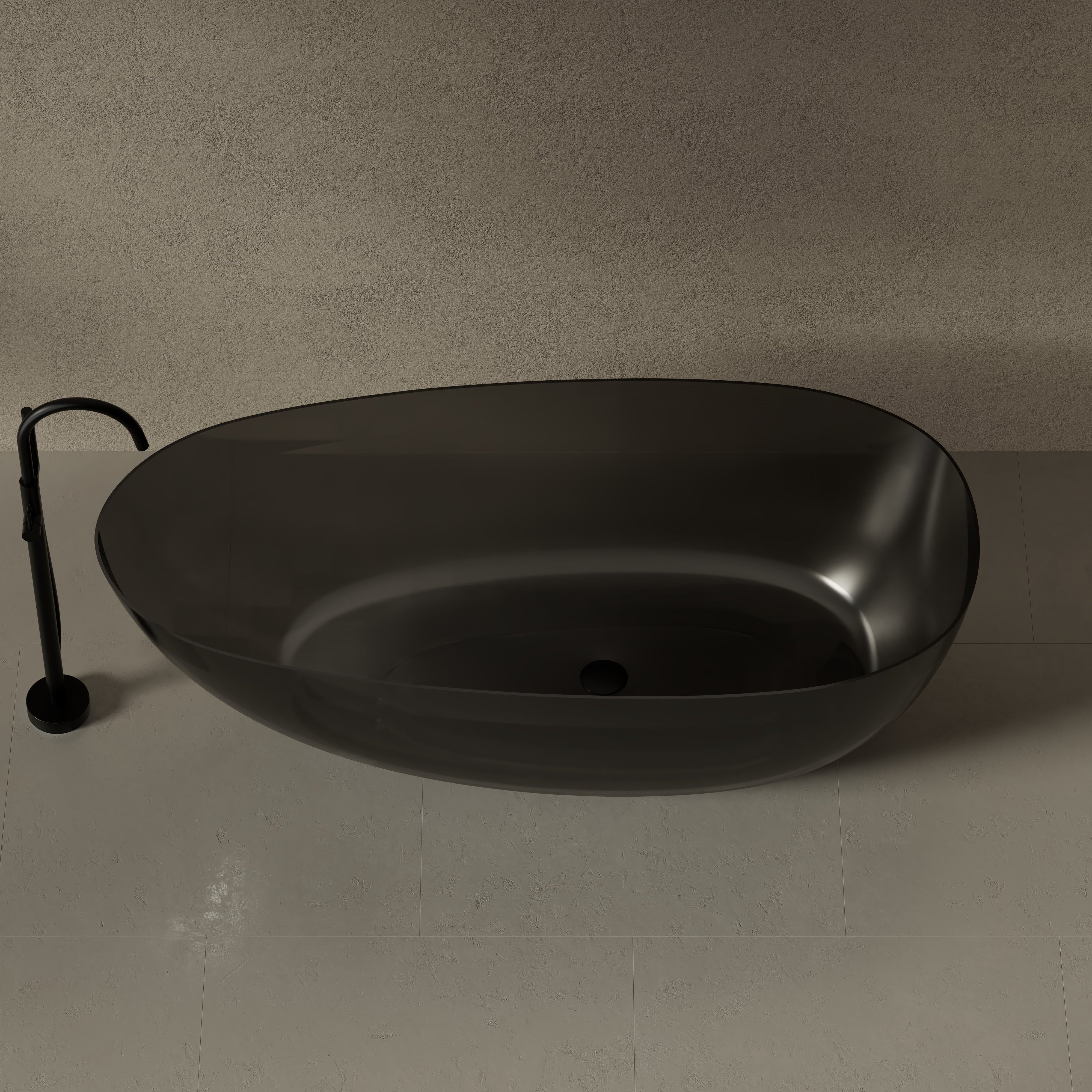 59.1 Inch MonBlari Resin Freestanding Bathtub XA-8866T-FrontTop