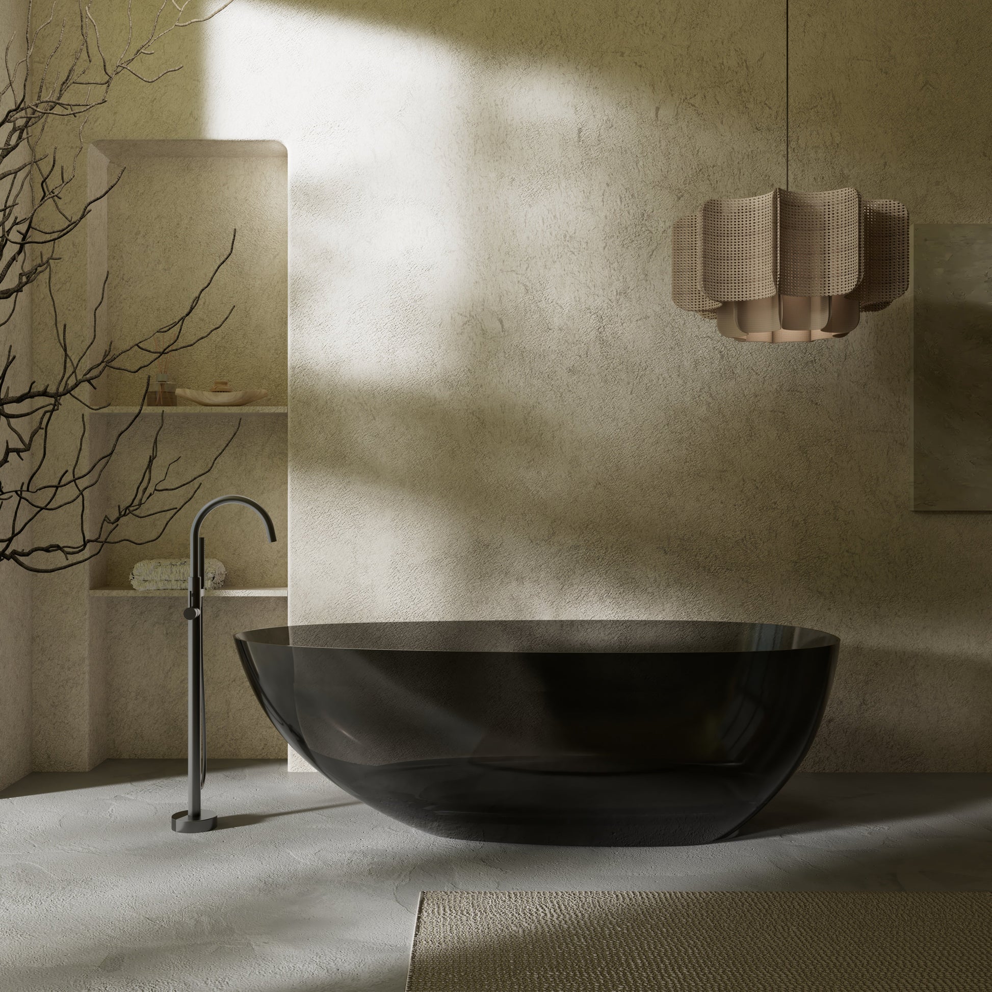 59.1 Inch MonBlari Resin Freestanding Bathtub XA-8866T-FrontView1