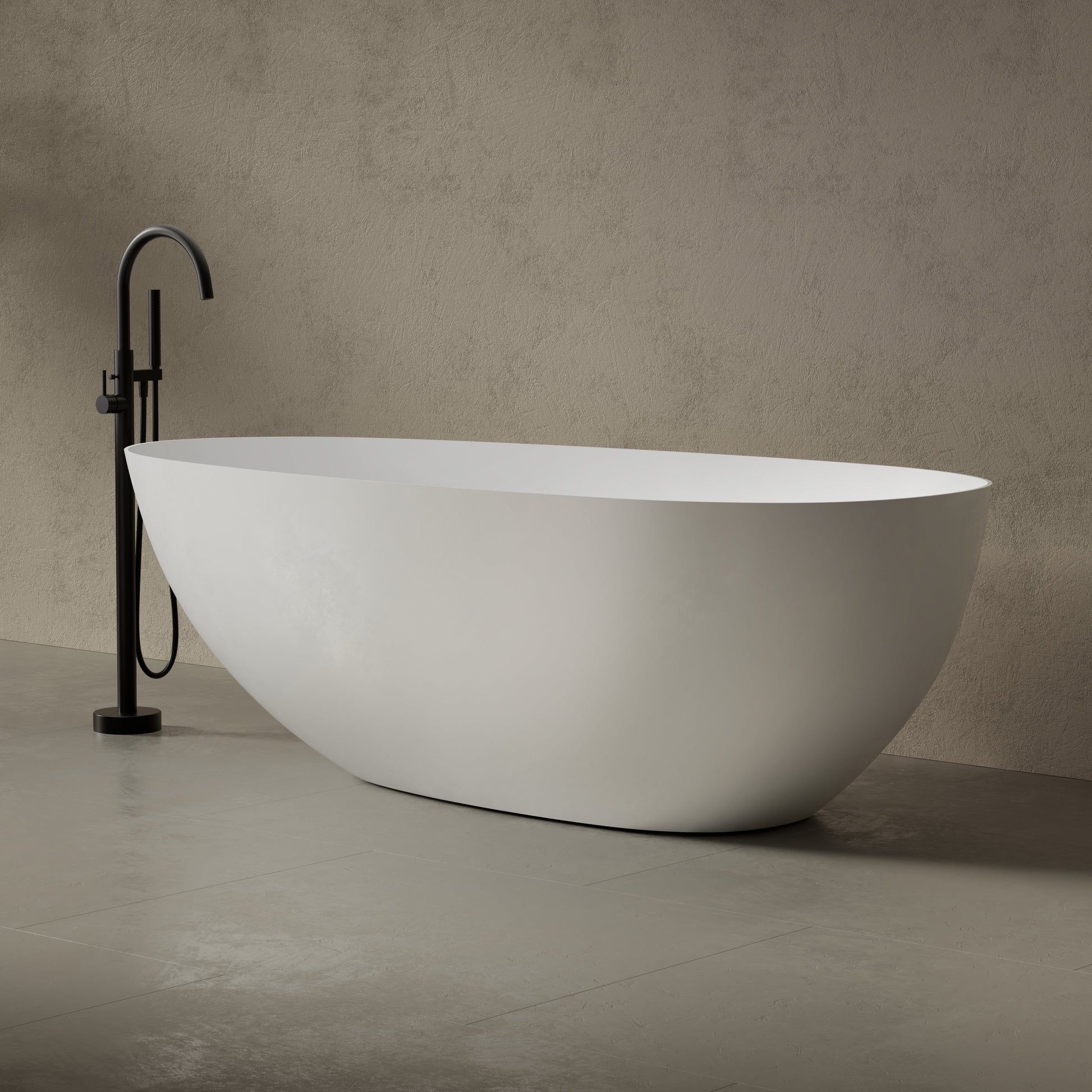 55.1 Inch MonBlari Solid Surface Freestanding Bathtub XA-8866-SideView