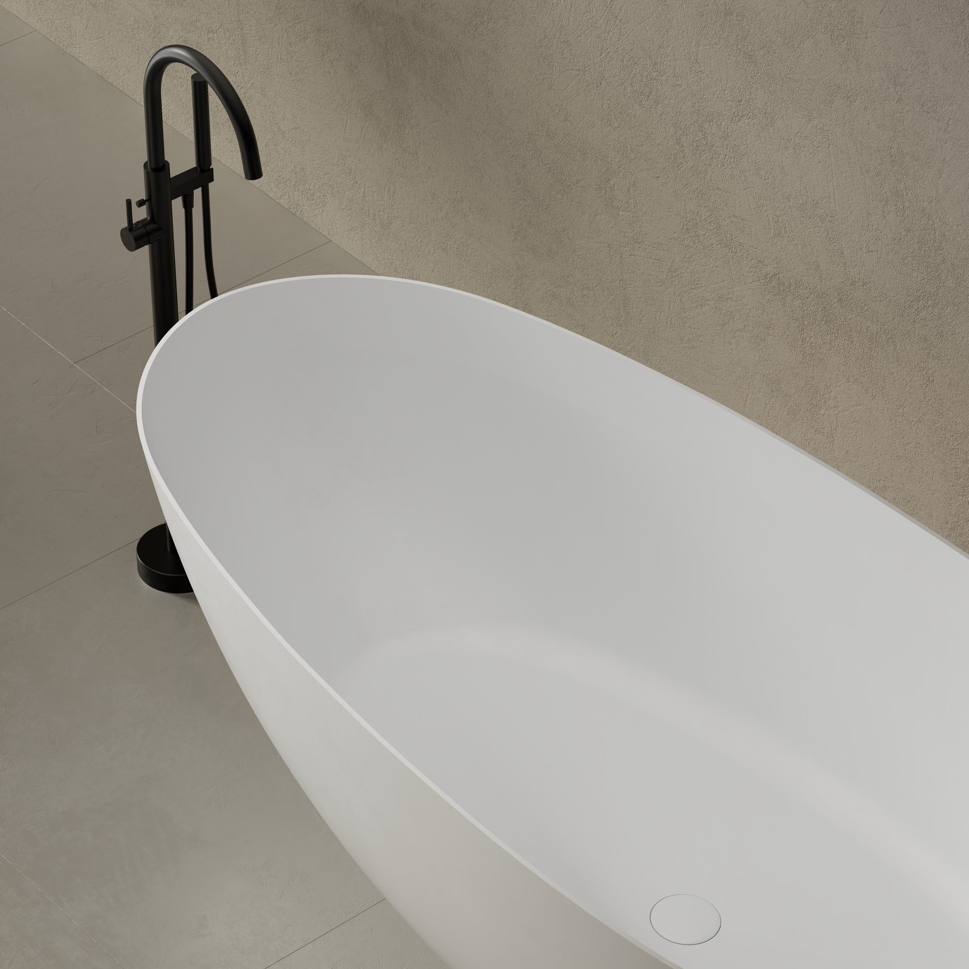 55.1 Inch MonBlari Solid Surface Freestanding Bathtub XA-8866-TopCloseUp