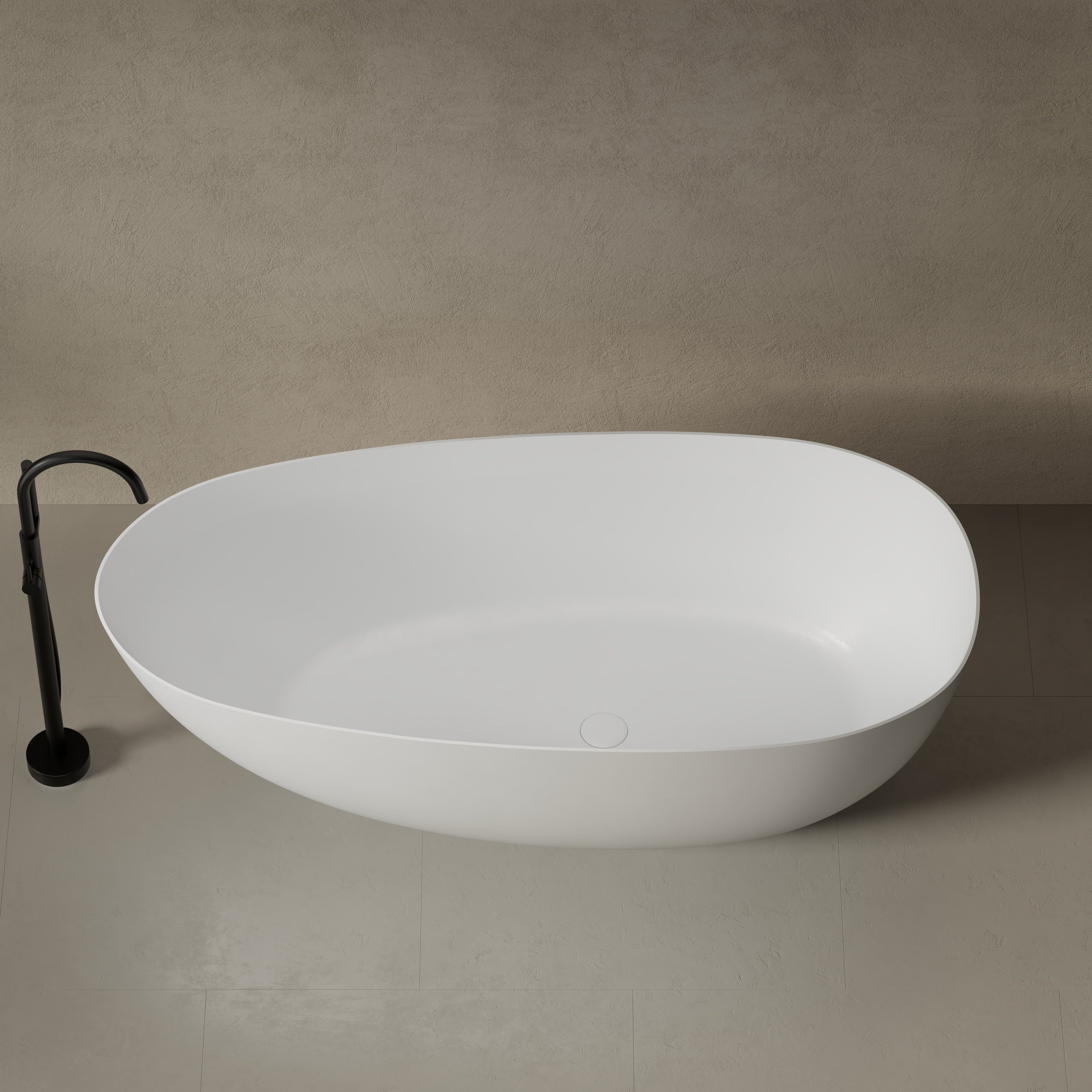 55.1 Inch MonBlari Solid Surface Freestanding Bathtub XA-8866-FrontTop