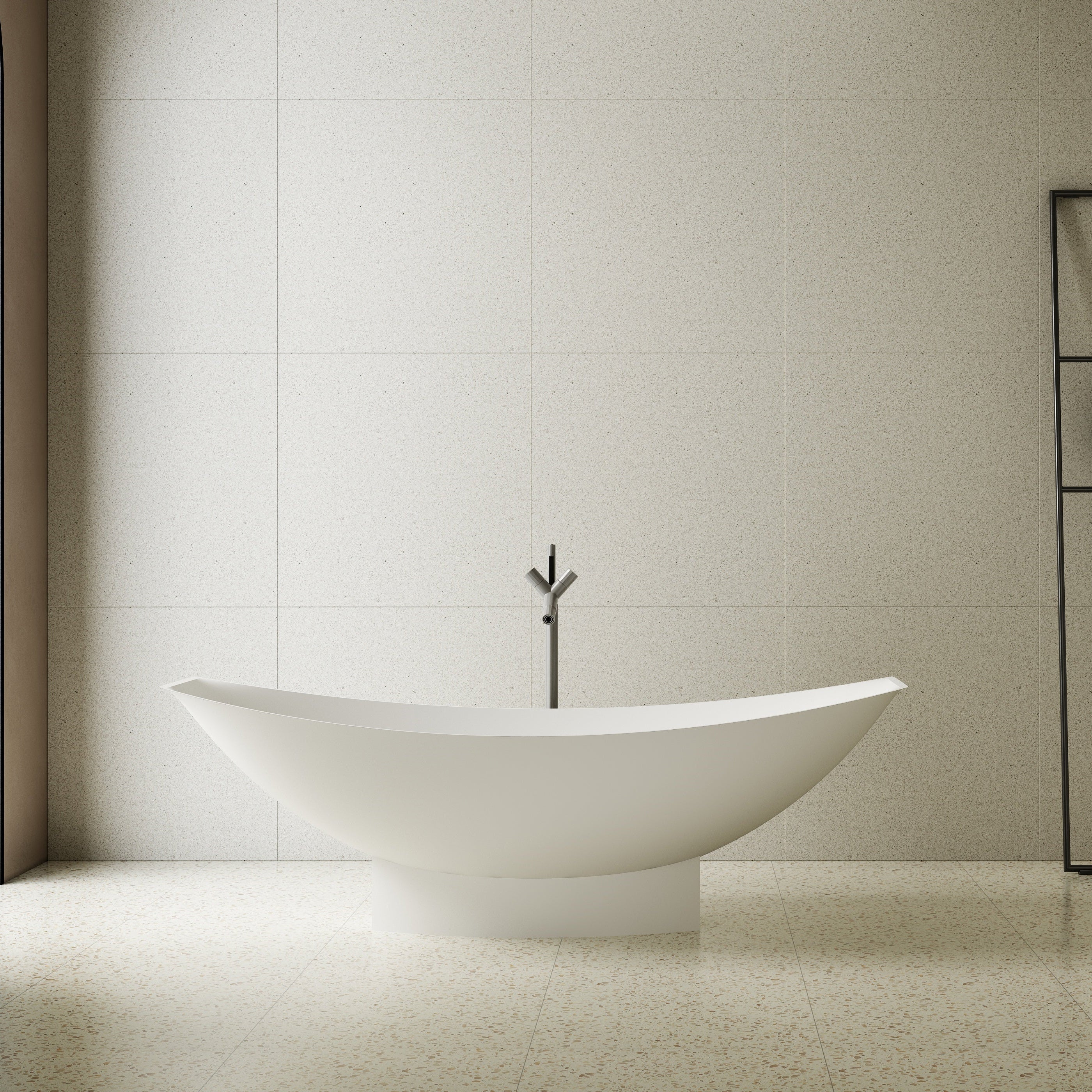 71 Inch MonBlari Solid Surface Freestanding Bathtub TW-8991-MW TW8991MW-FrontView