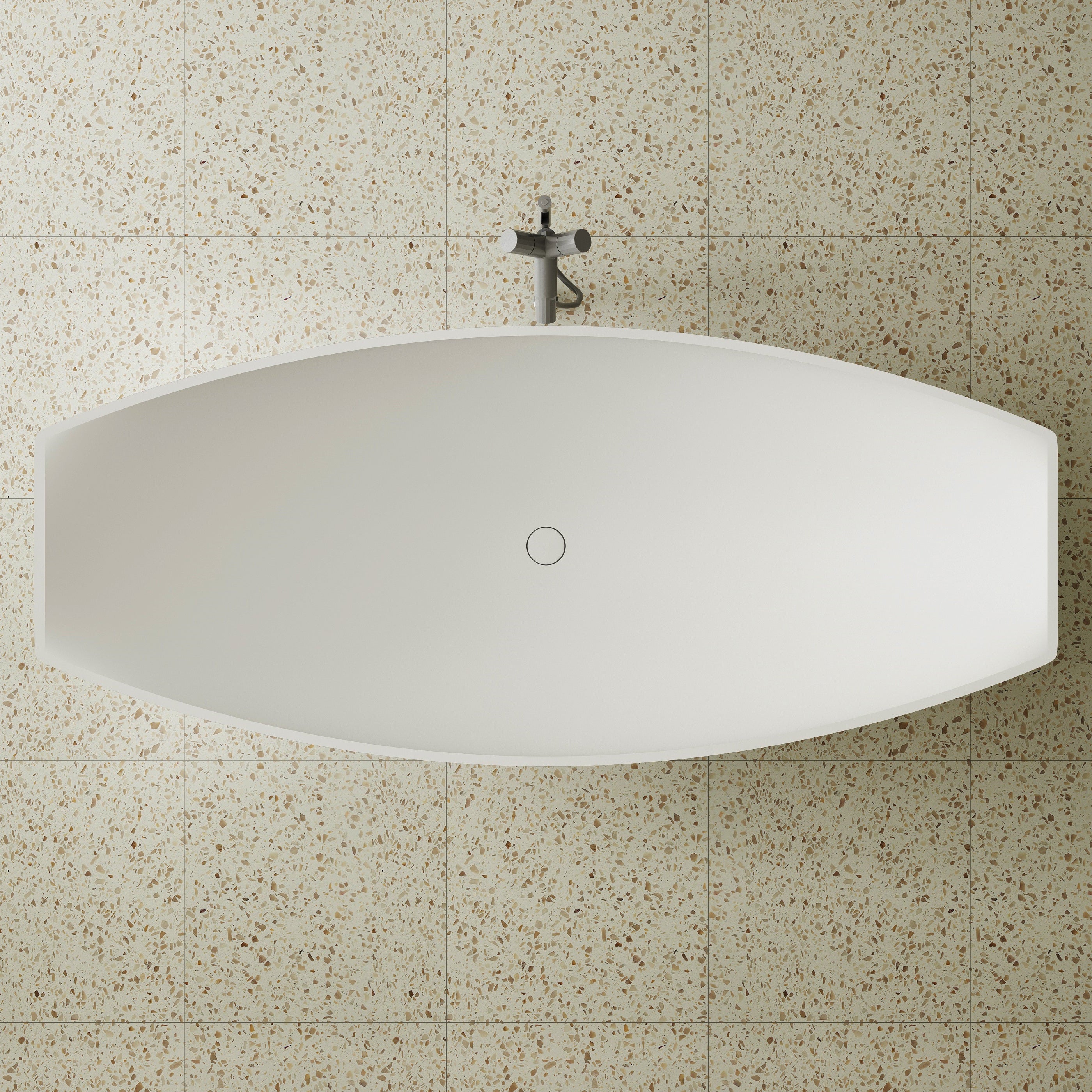 71 Inch MonBlari Solid Surface Freestanding Bathtub TW-8991-MW TW8991MW-TopView