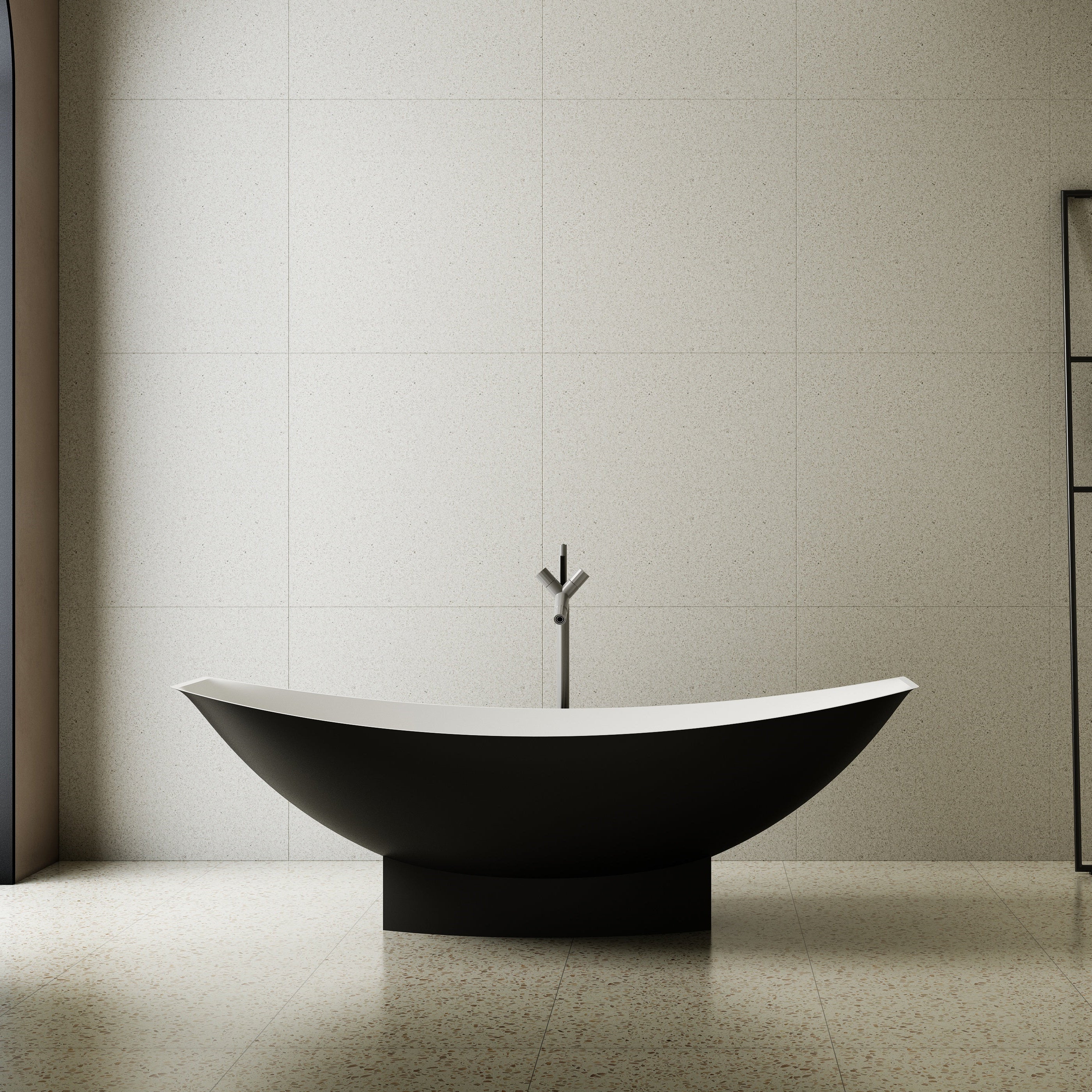 71 Inch MonBlari Solid Surface Freestanding Bathtub TW-8991-MW TW8991MW-frontView