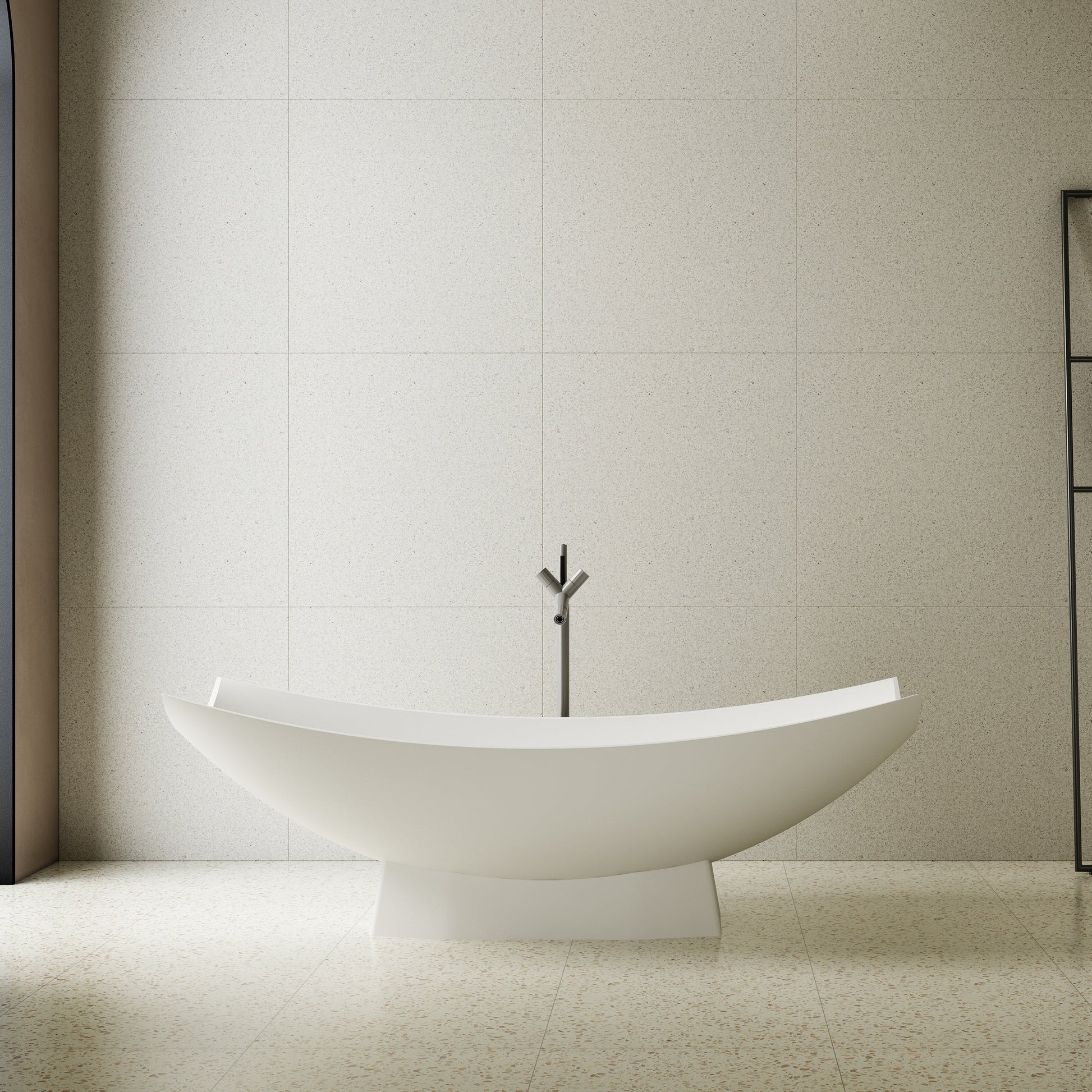 71 Inch MonBlari Solid Surface Freestanding Bathtub TW-8992-MW TW8992MW-FrontView