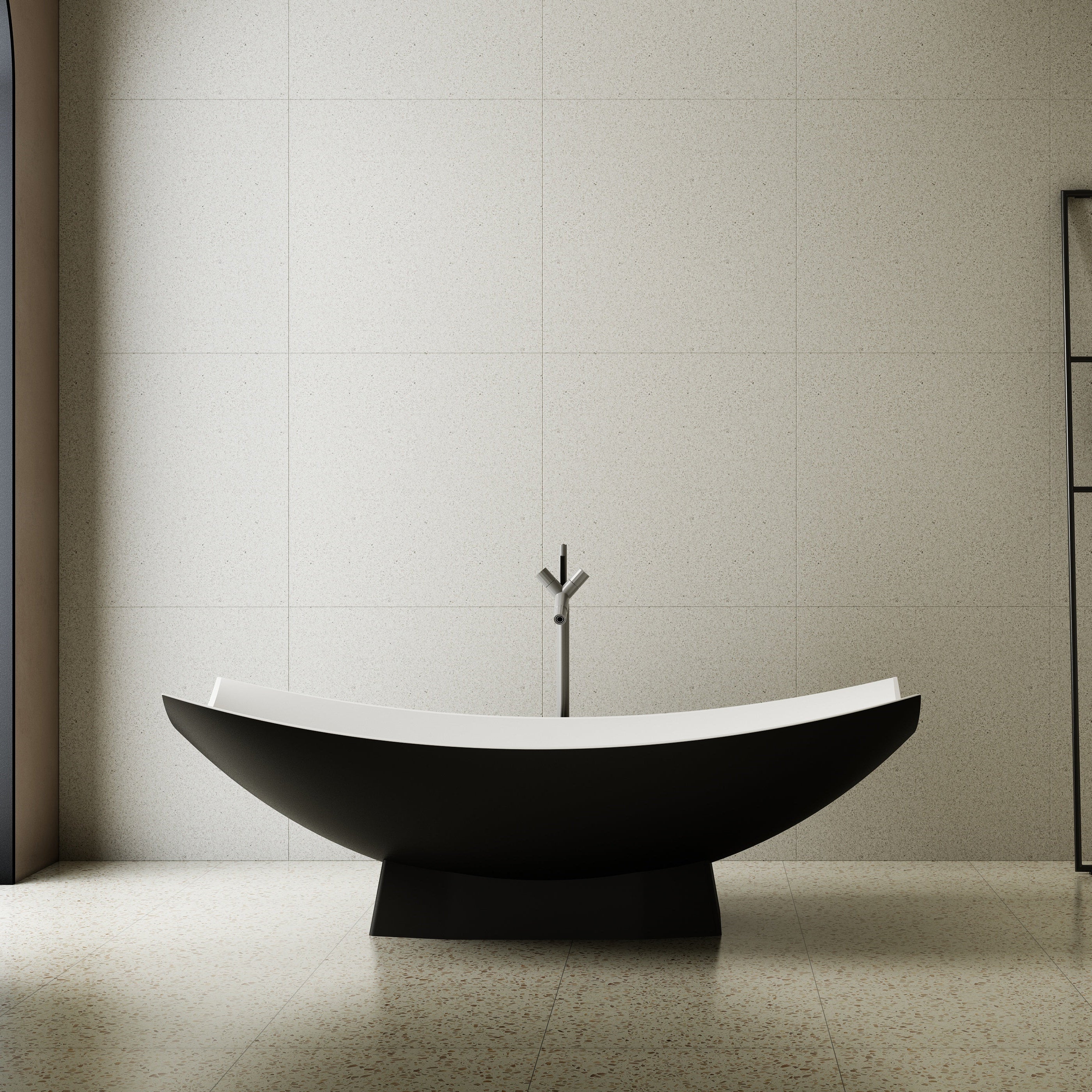 71 Inch MonBlari Solid Surface Freestanding Bathtub TW-8992-MW TW8992MW-FrontView