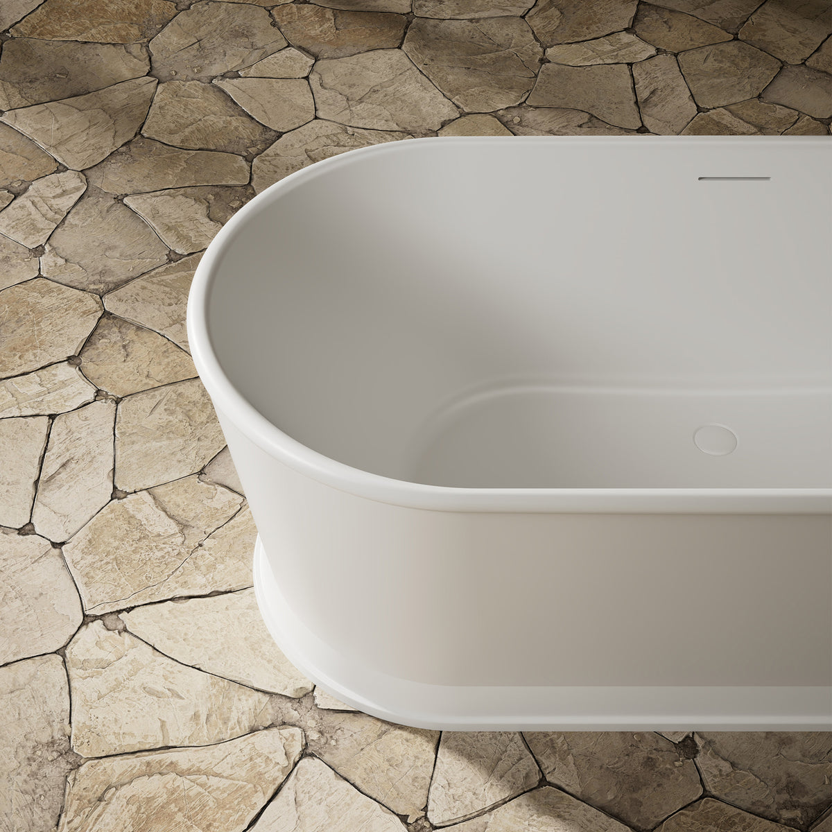 67 Inch MonBlari Solid Surface Freestanding Soaking Tub