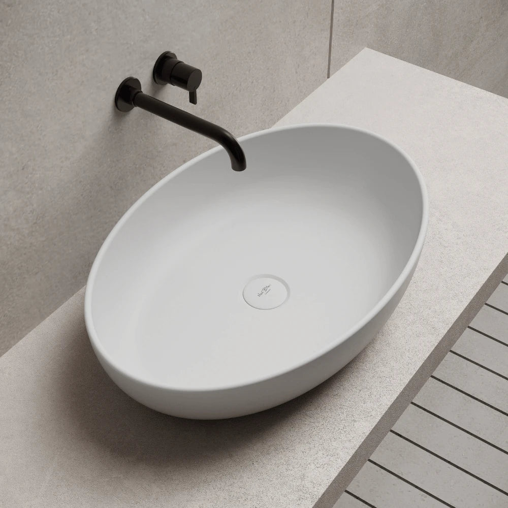 24 Inch MonBlari Solid Surface Vessel Bowl Sink Bathroom Sink