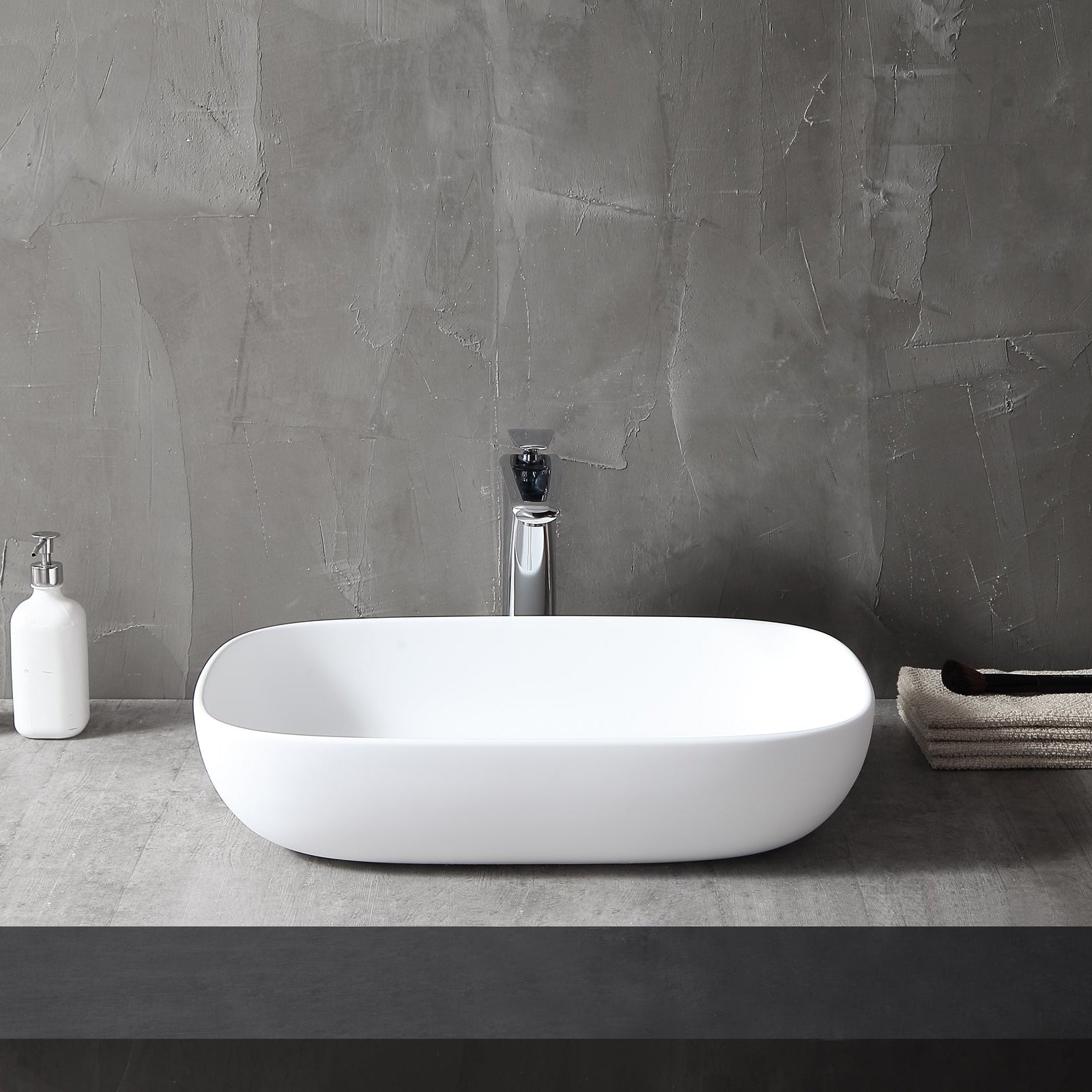 24 Inch MonBlari Solid Surface Vessel Bowl Sink Bathroom Sink-TW-A102-MW