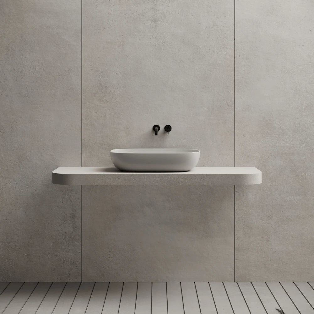 24 Inch MonBlari Premium Solid Surface Vessel Bowl Sink Bathroom Washbasin