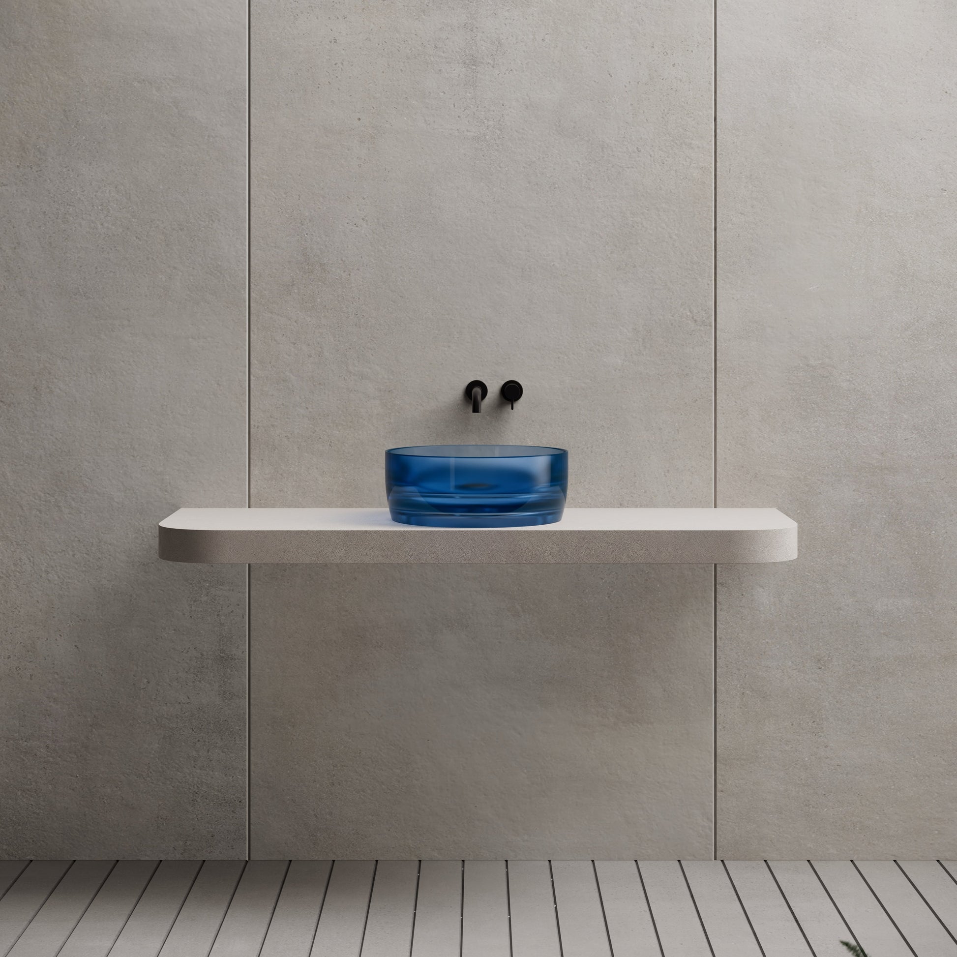 15.7 Inch MonBlari Resin Vessel Bowl Sink Bathroom Sink TW-A105T-FrontView