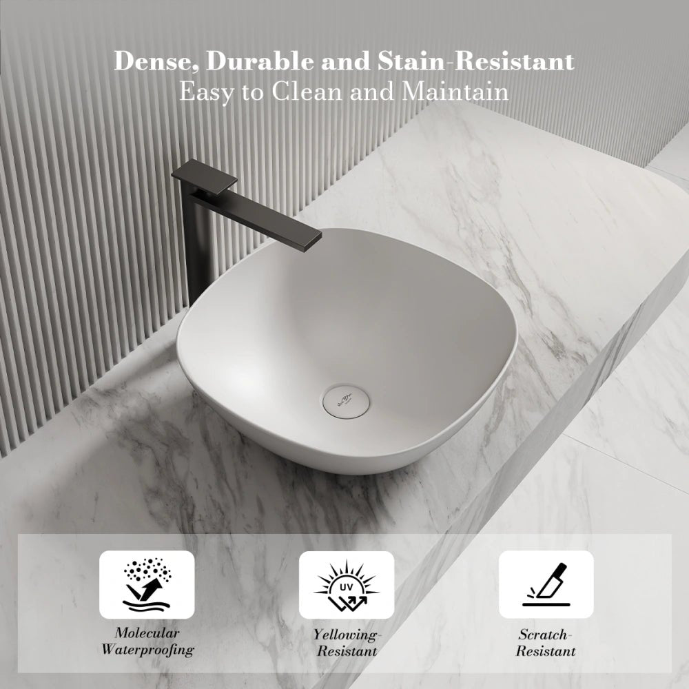 17 Inch MonBlari Round Solid Surface Wash Basin Sink